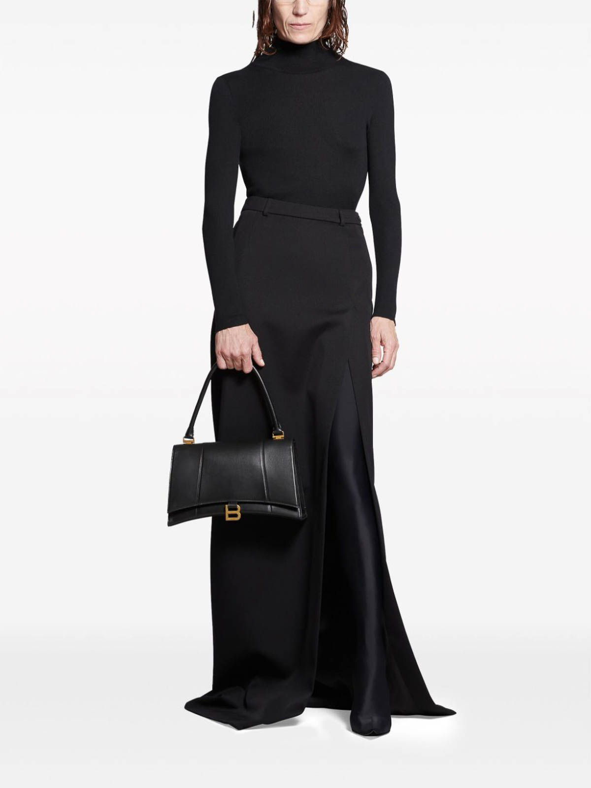 Shop Balenciaga Wool Midi Skirt In Negro