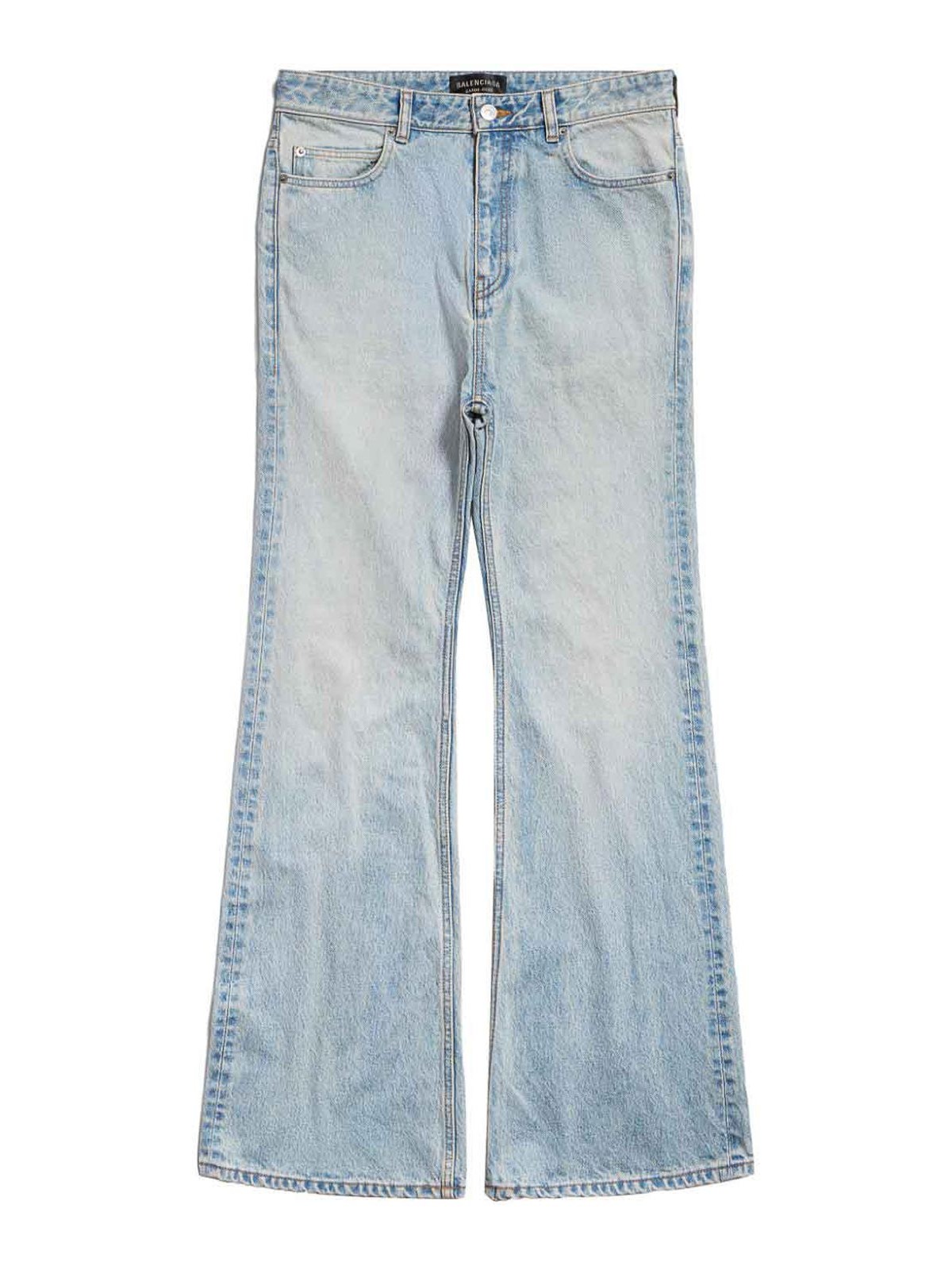 Shop Balenciaga Flared Denim Jeans In Azul