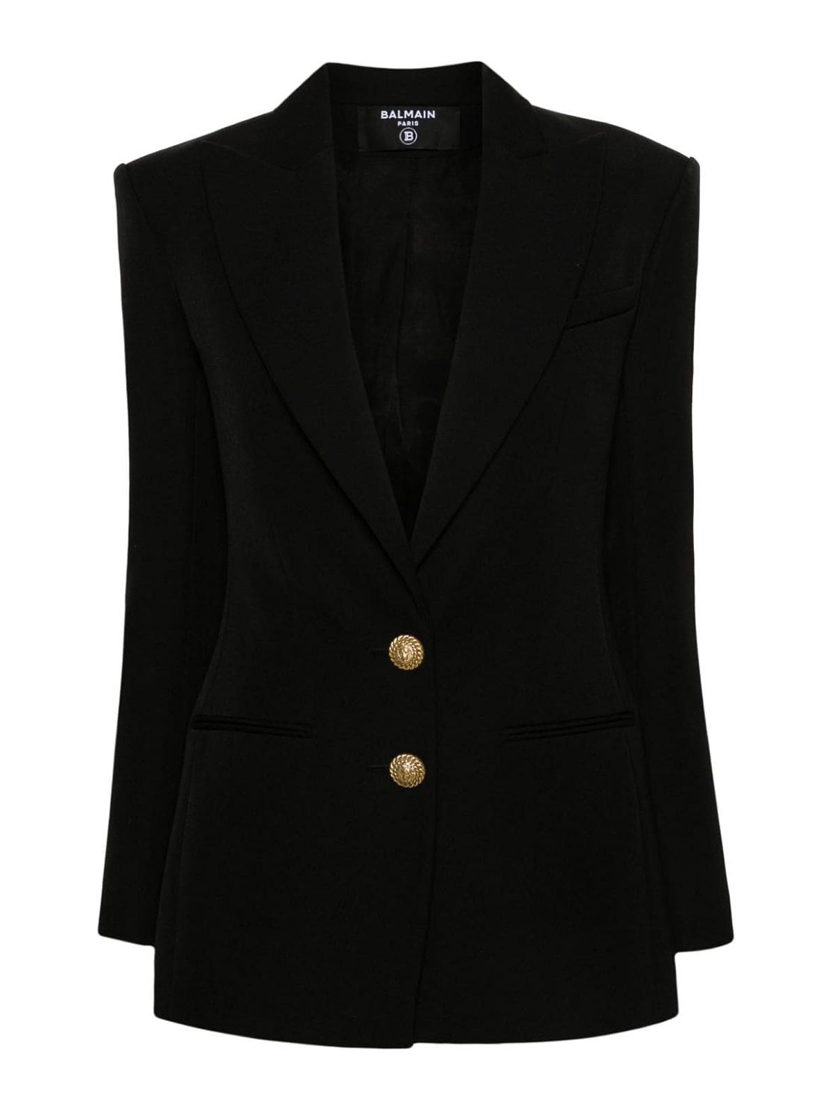 Shop Balmain Wool Single Breasted Jacket In Negro
