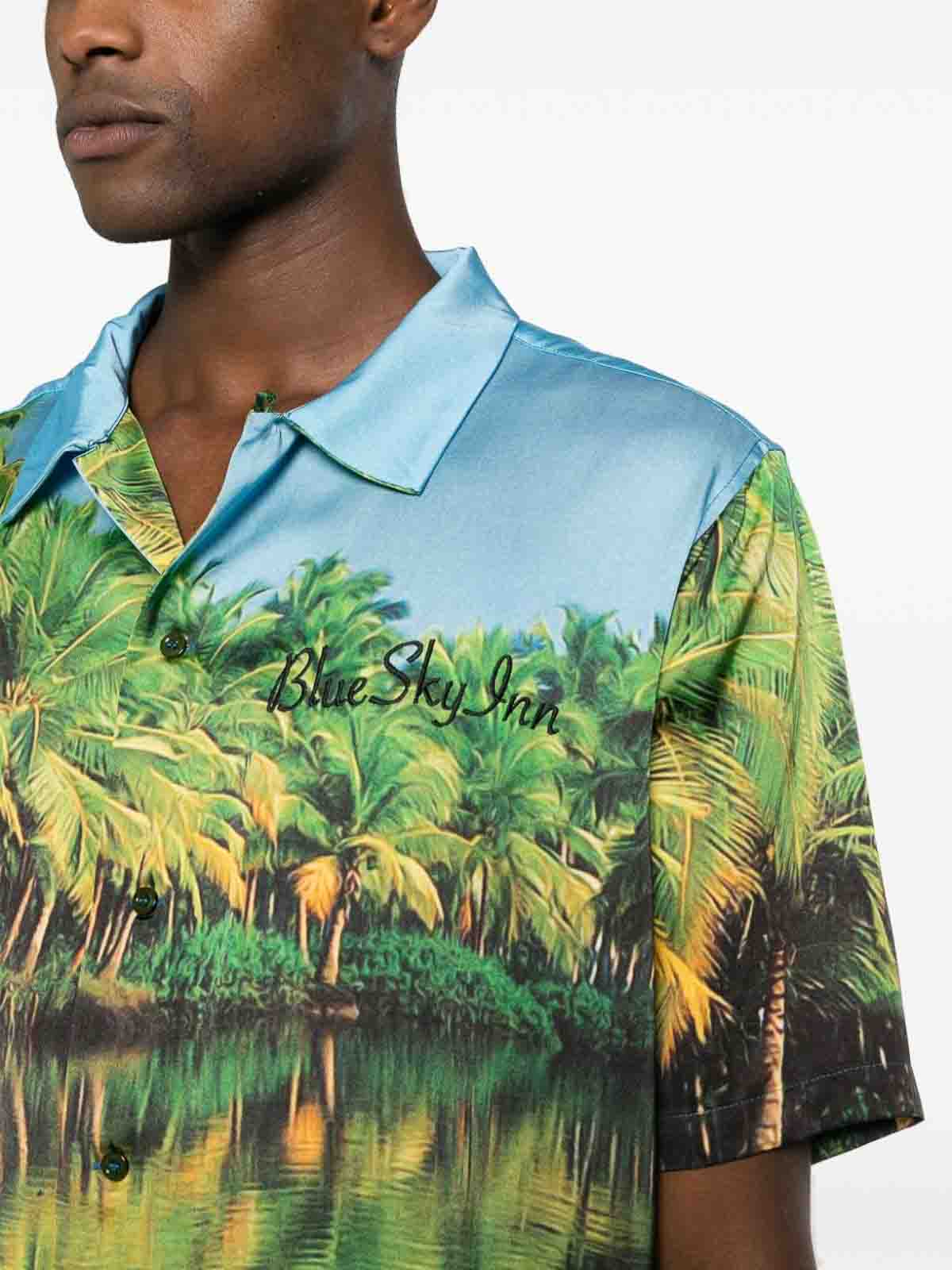 Shop Blue Sky Inn Printed Viscose Shirt In Multicolor
