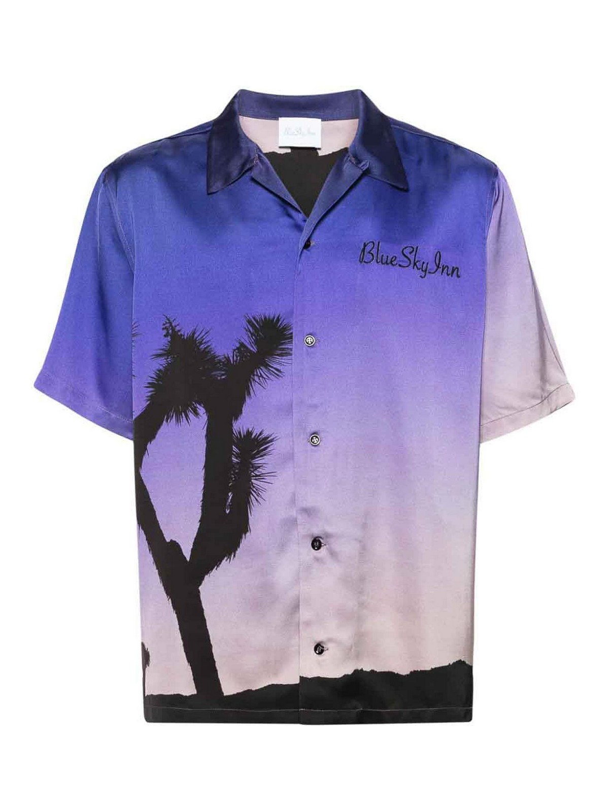 Shop Blue Sky Inn Printed Viscose Shirt In Púrpura