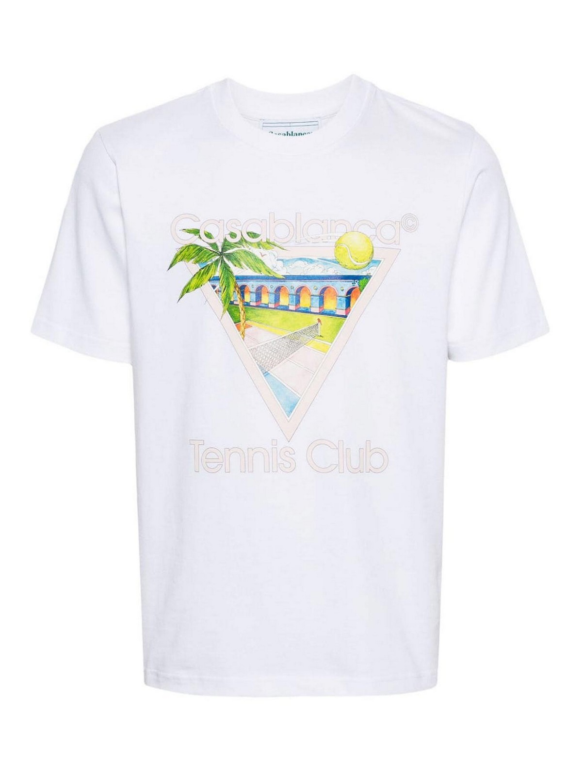 Casablanca Tennis Club Icon Organic Cotton T-shirt In White