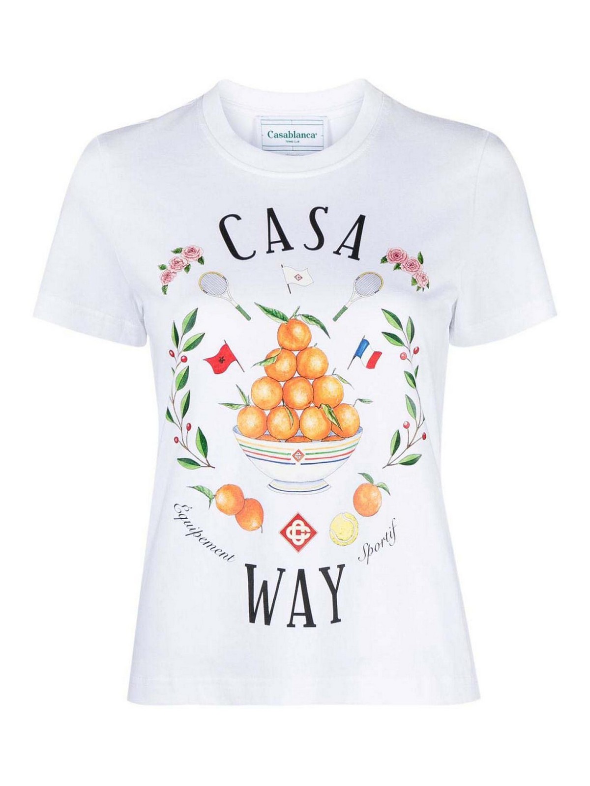 Shop Casablanca Casa Way Organic Cotton T-shirt In Blanco