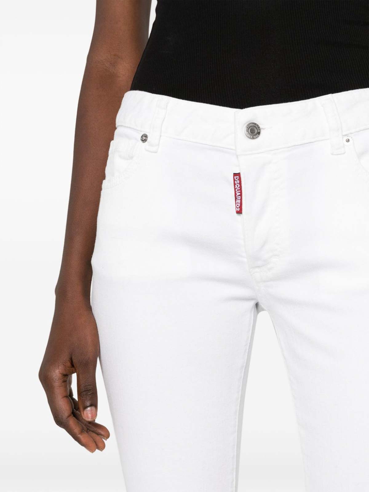 Shop Dsquared2 Twiggy Denim Jeans In Blanco