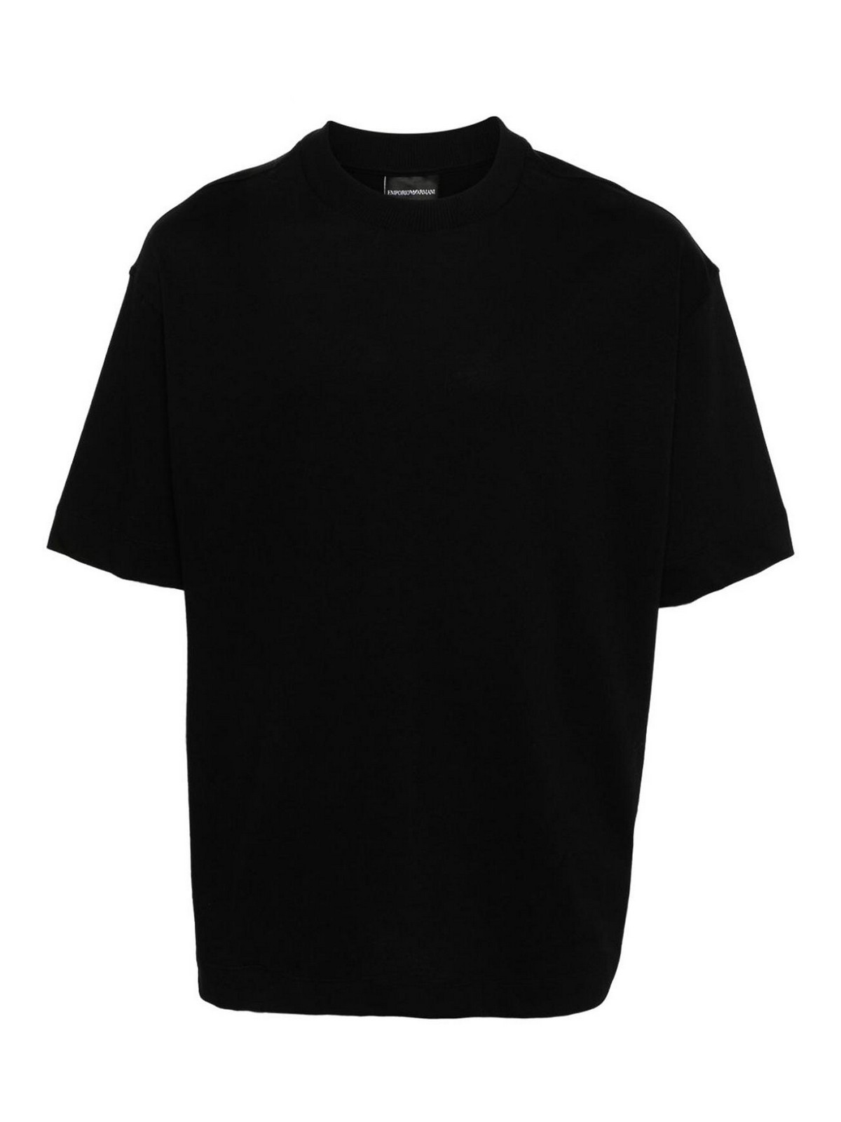 Emporio Armani Logo Cotton T-shirt In Black