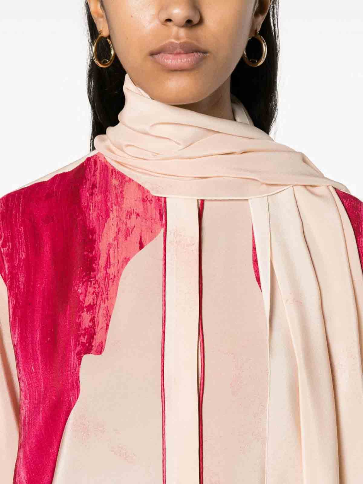 Shop F.r.s For Restless Sleepers Printed Crepe De Chine Shirt In Color Carne Y Neutral