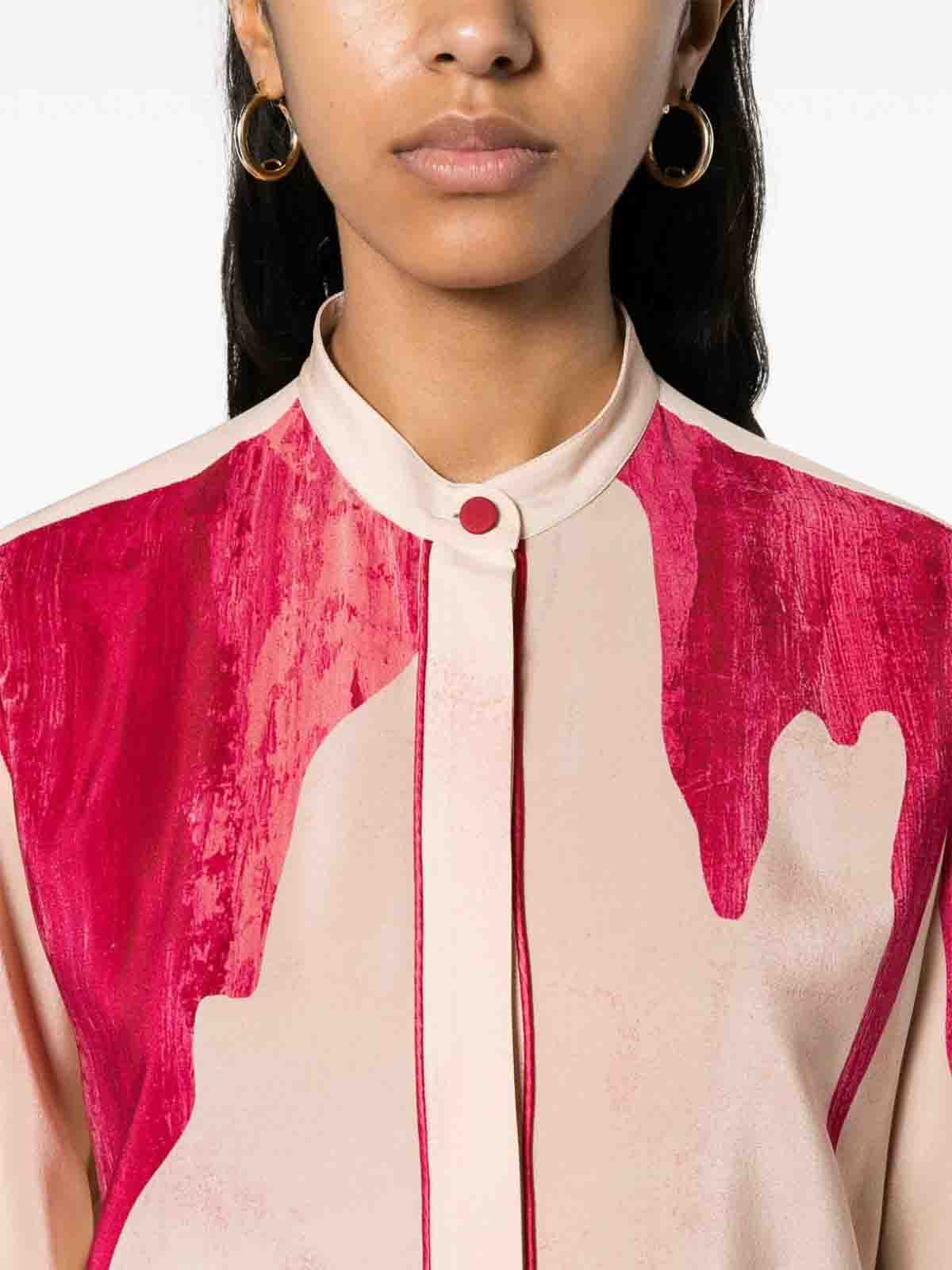 Shop F.r.s For Restless Sleepers Printed Crepe De Chine Shirt In Color Carne Y Neutral