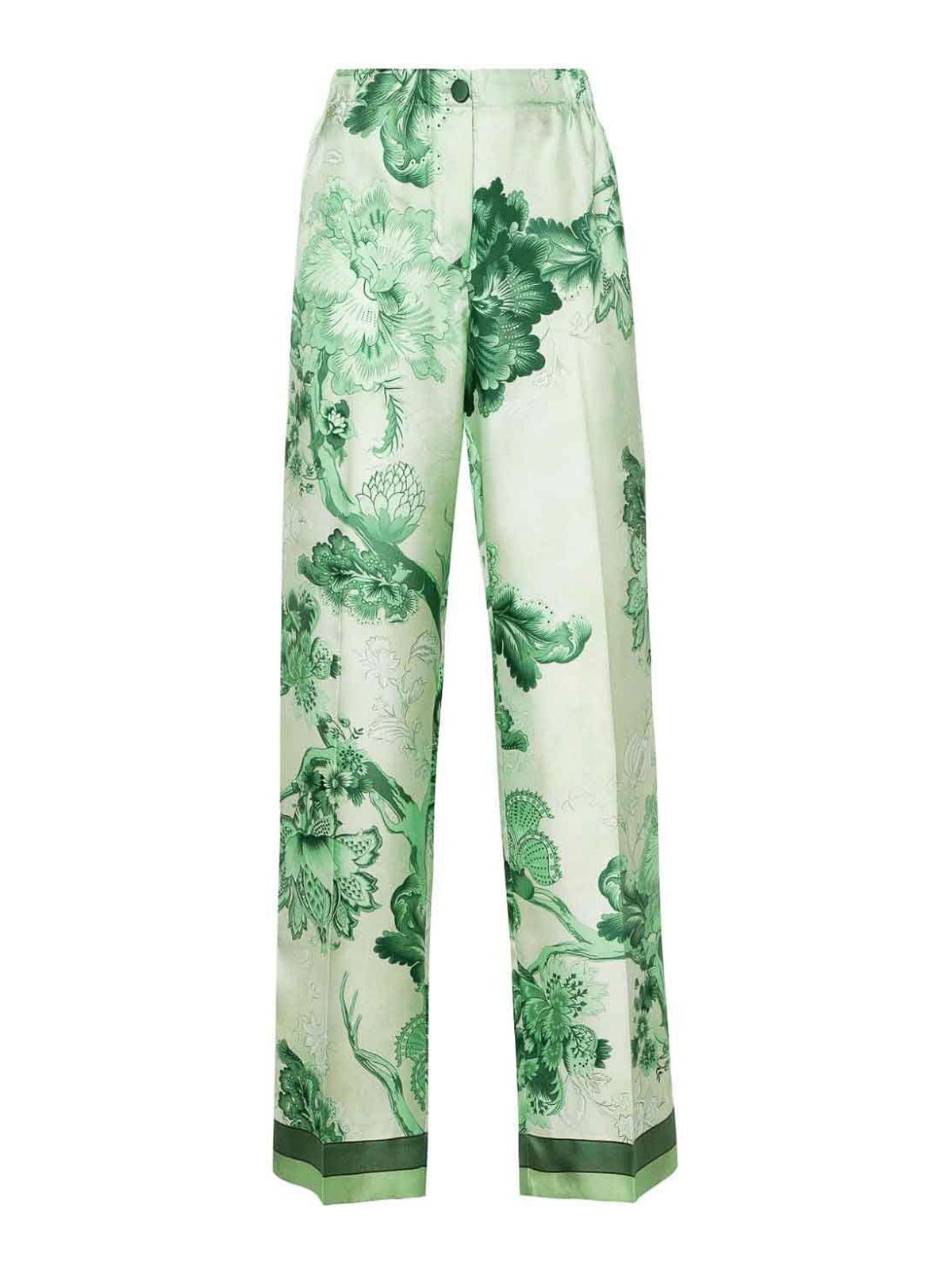 F.r.s For Restless Sleepers Etere Silk Trousers In Verde