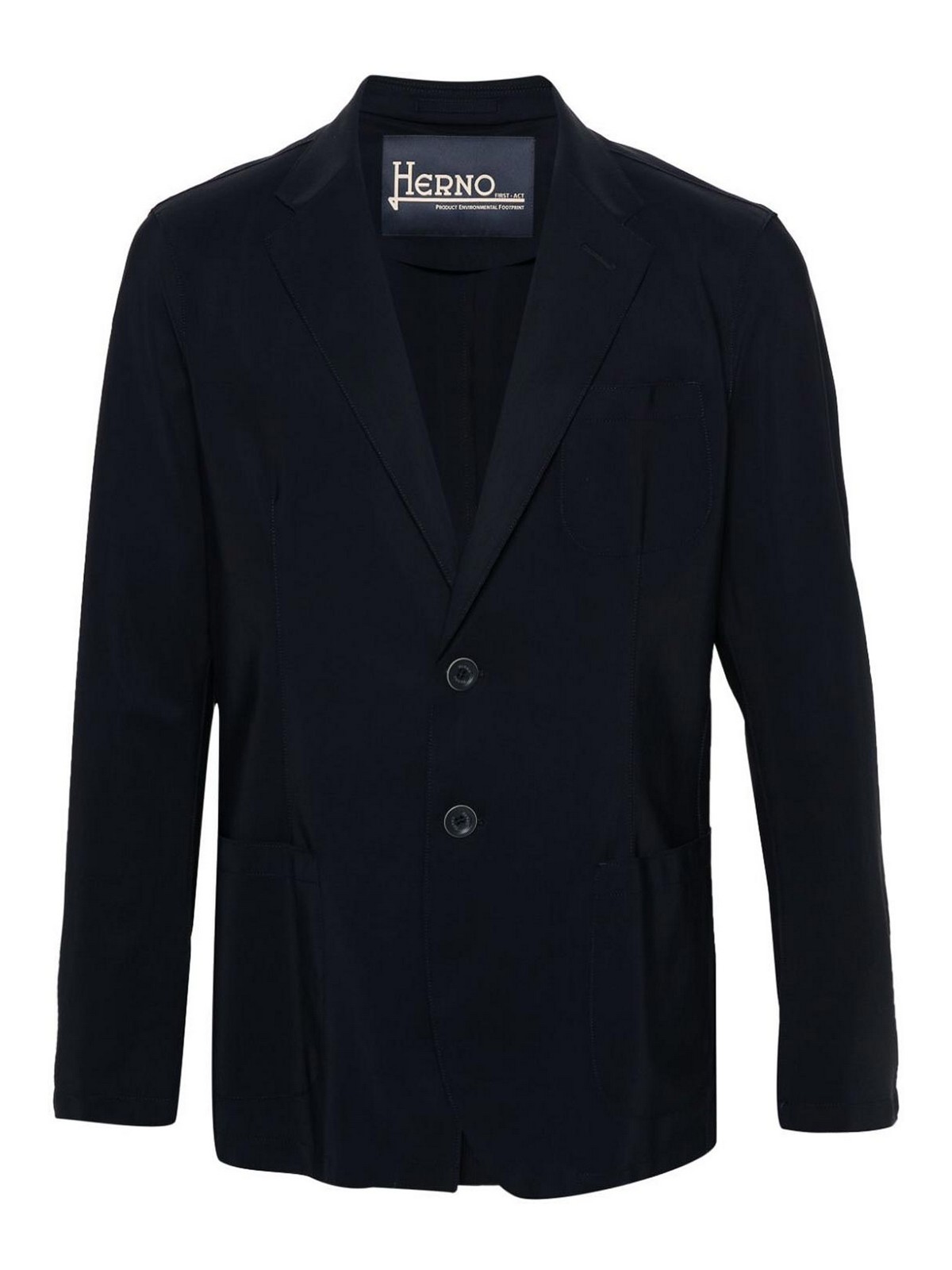 Shop Herno Single-breasted Blazer Jacket In Azul