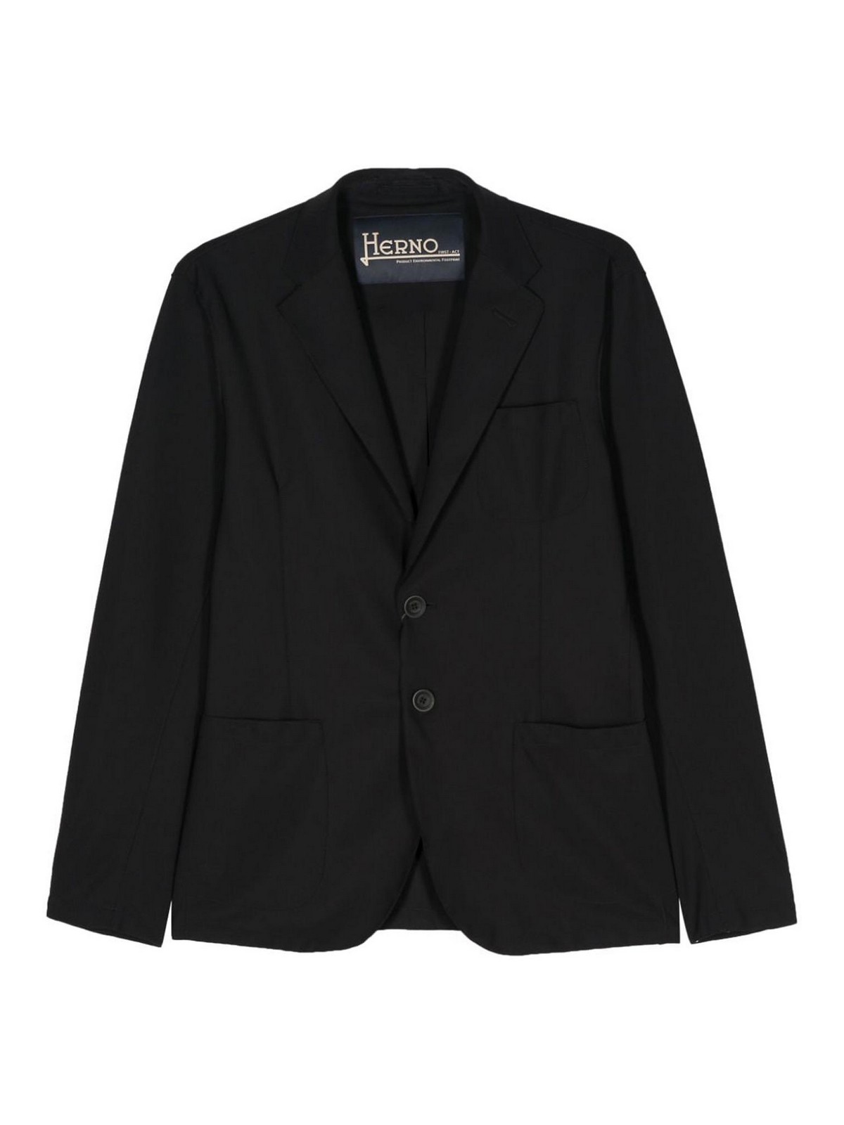 Herno Single-breasted Blazer Jacket In Negro