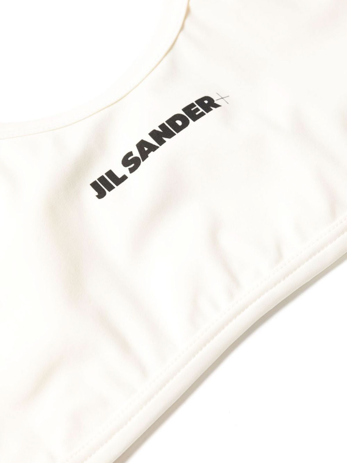 Shop Jil Sander Logo Print Bikini Top In Blanco