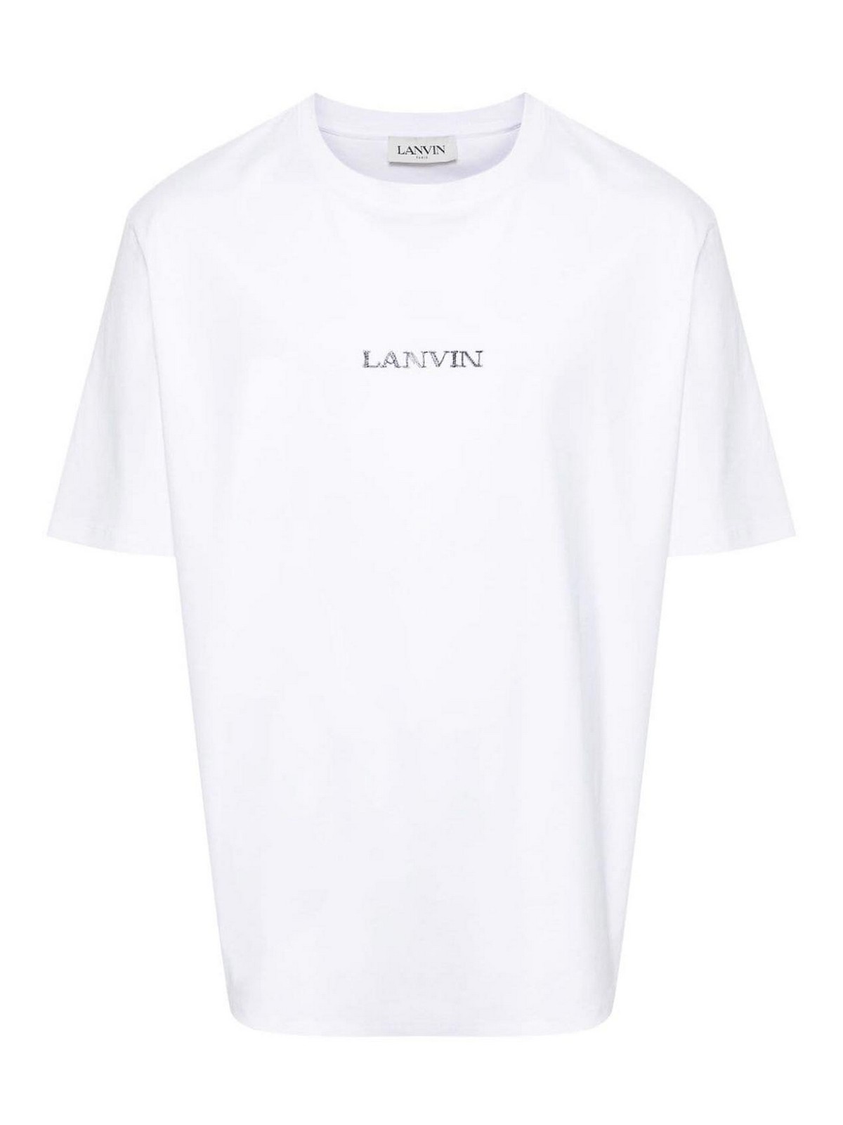 Shop Lanvin Logo Cotton T-shirt In Blanco