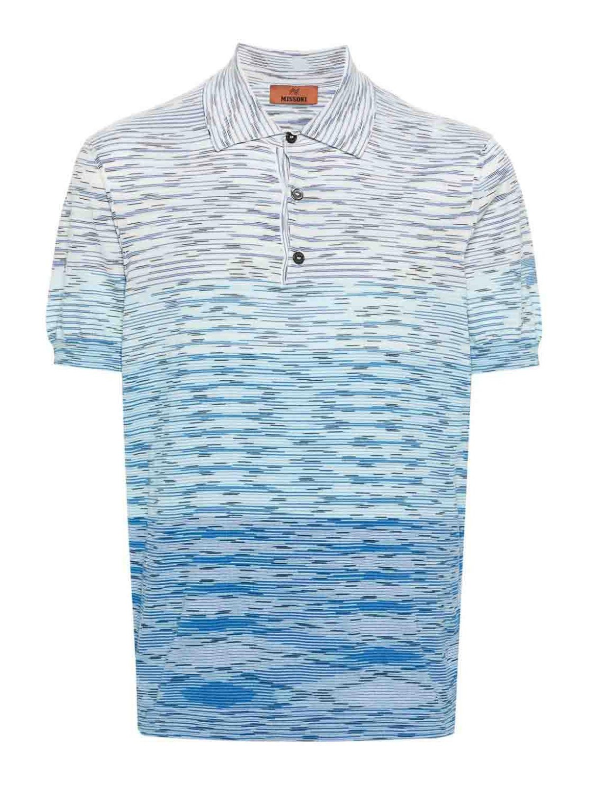 Shop Missoni Tie-dye Print Cotton Polo Shirt In Blanco