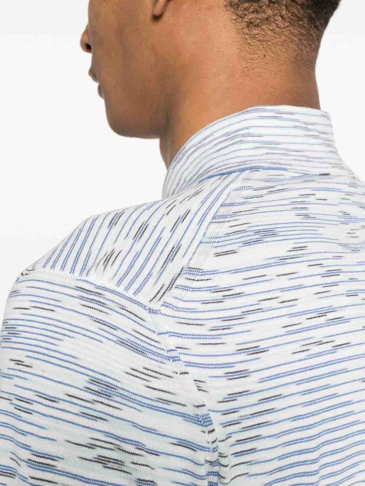 Shop Missoni Tie-dye Print Cotton Polo Shirt In Blanco