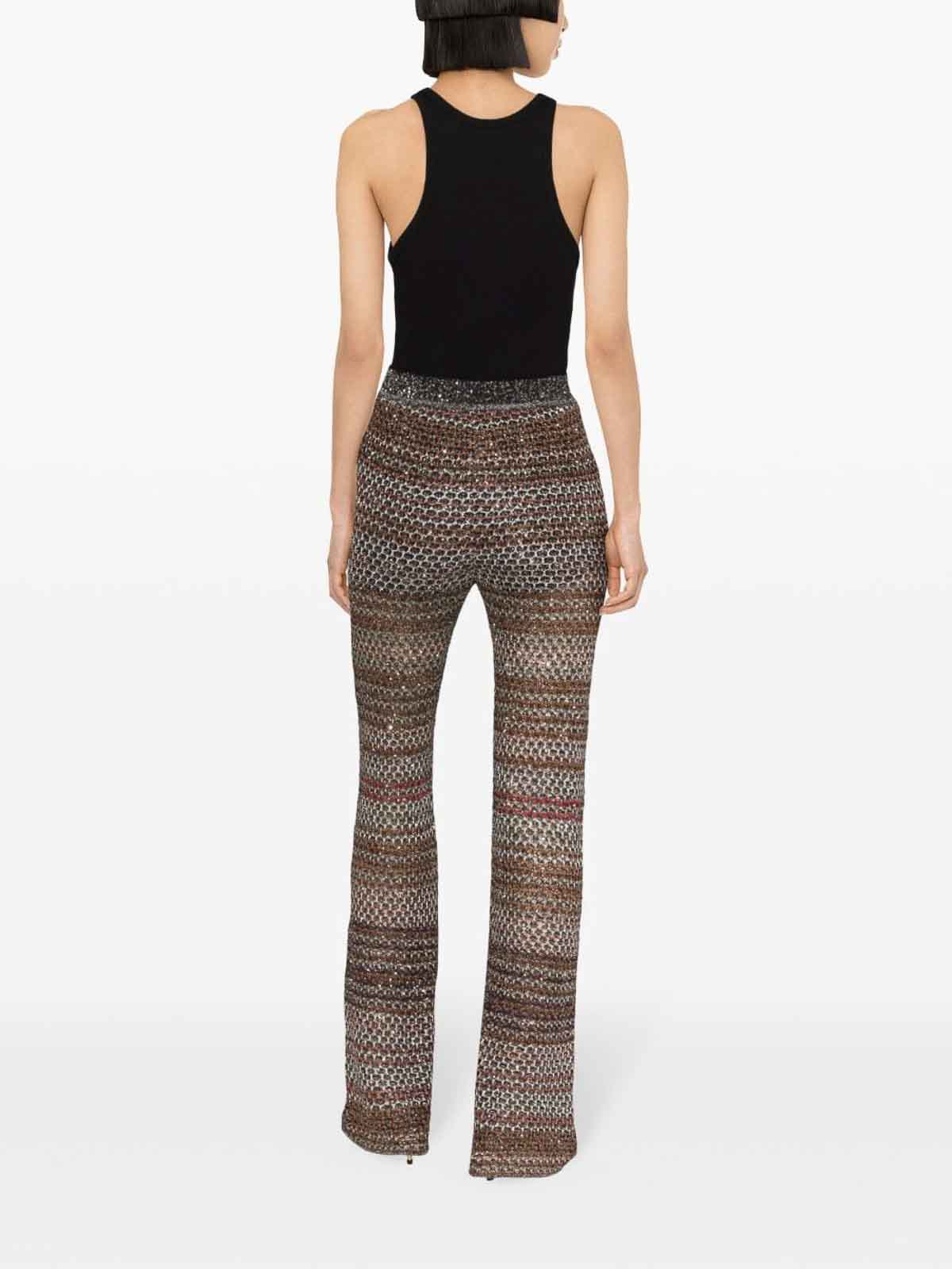 Shop Missoni High-waisted Flared Trousers In Negro