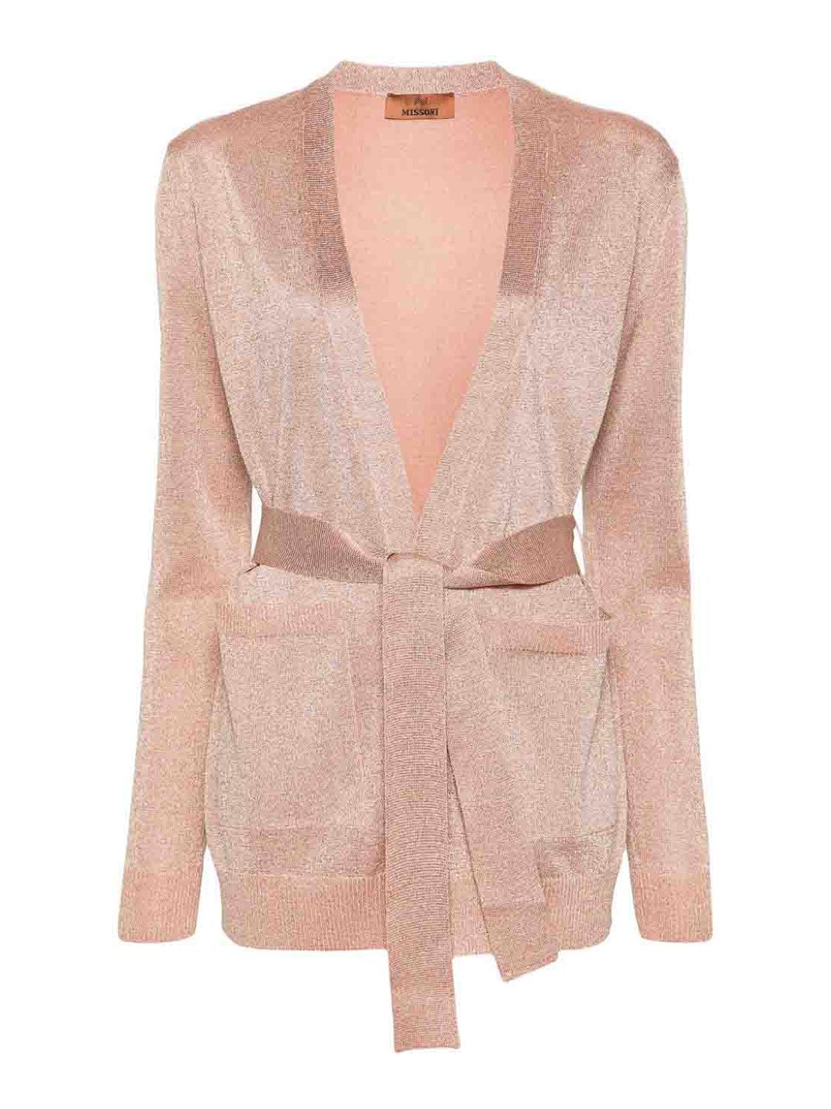Shop Missoni Knitted Cardigan In Color Carne Y Neutral