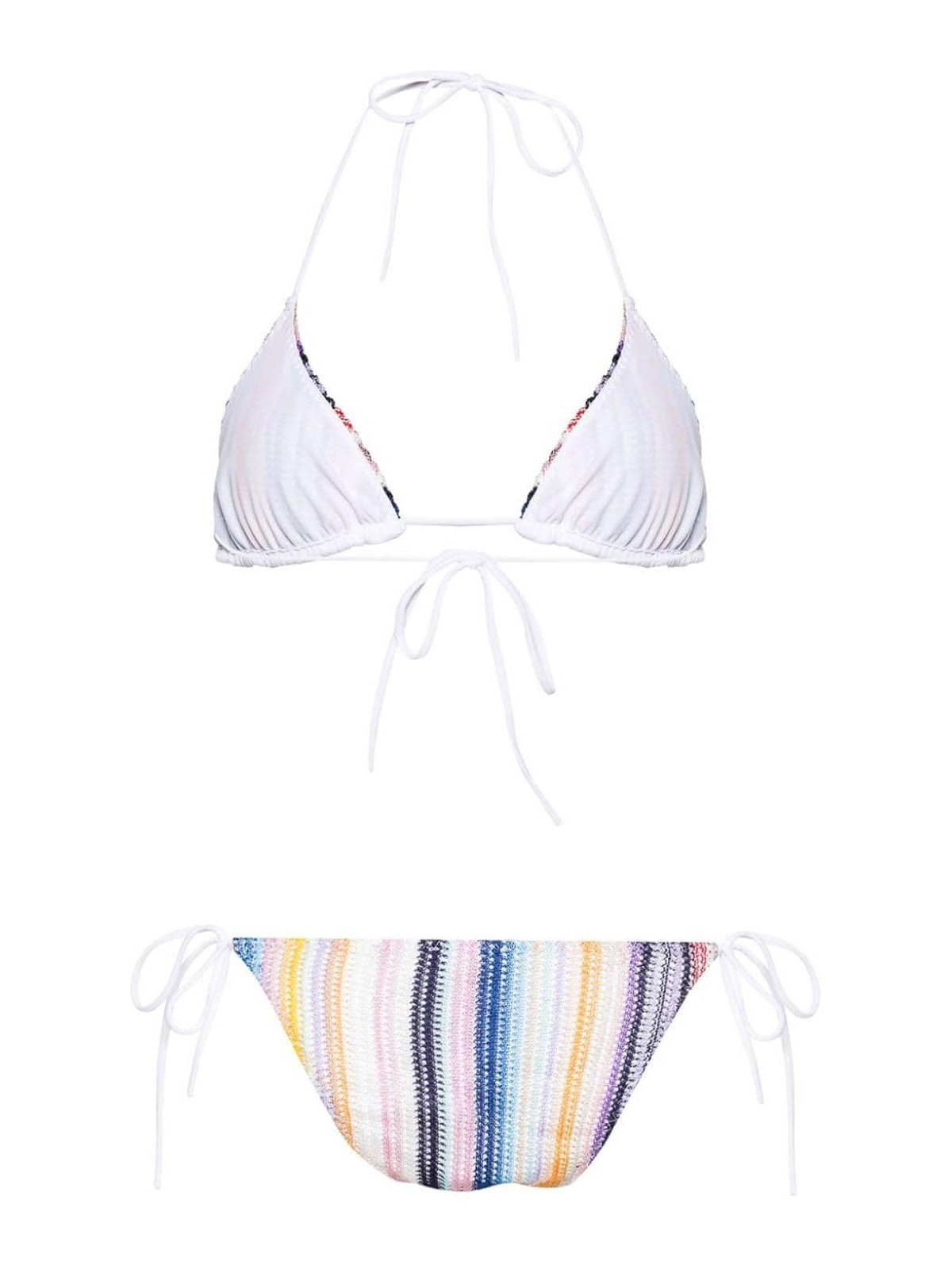 Shop Missoni Striped Triangle Bikini Set In Azul