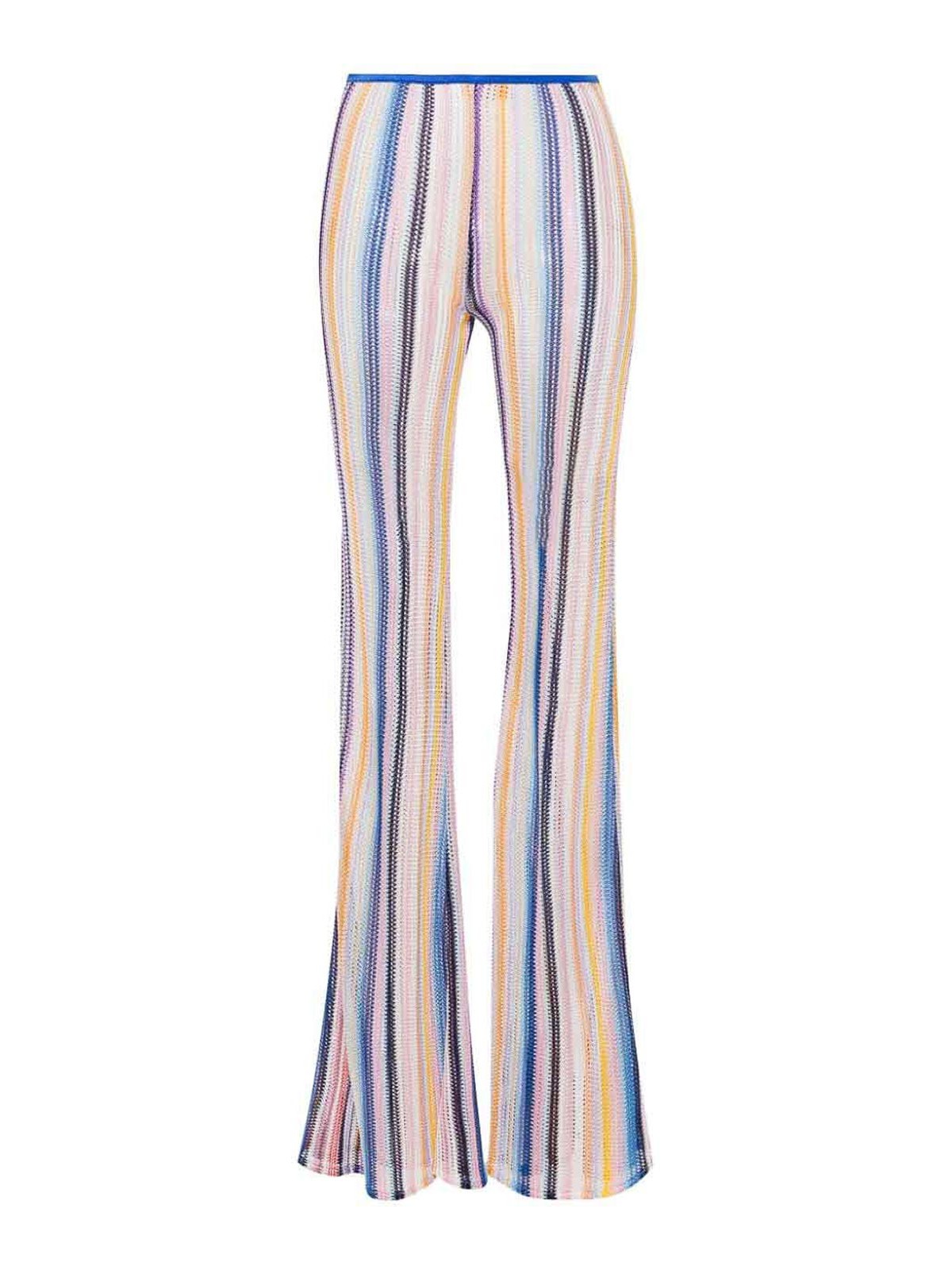 Shop Missoni High-waisted Flared Trousers In Azul