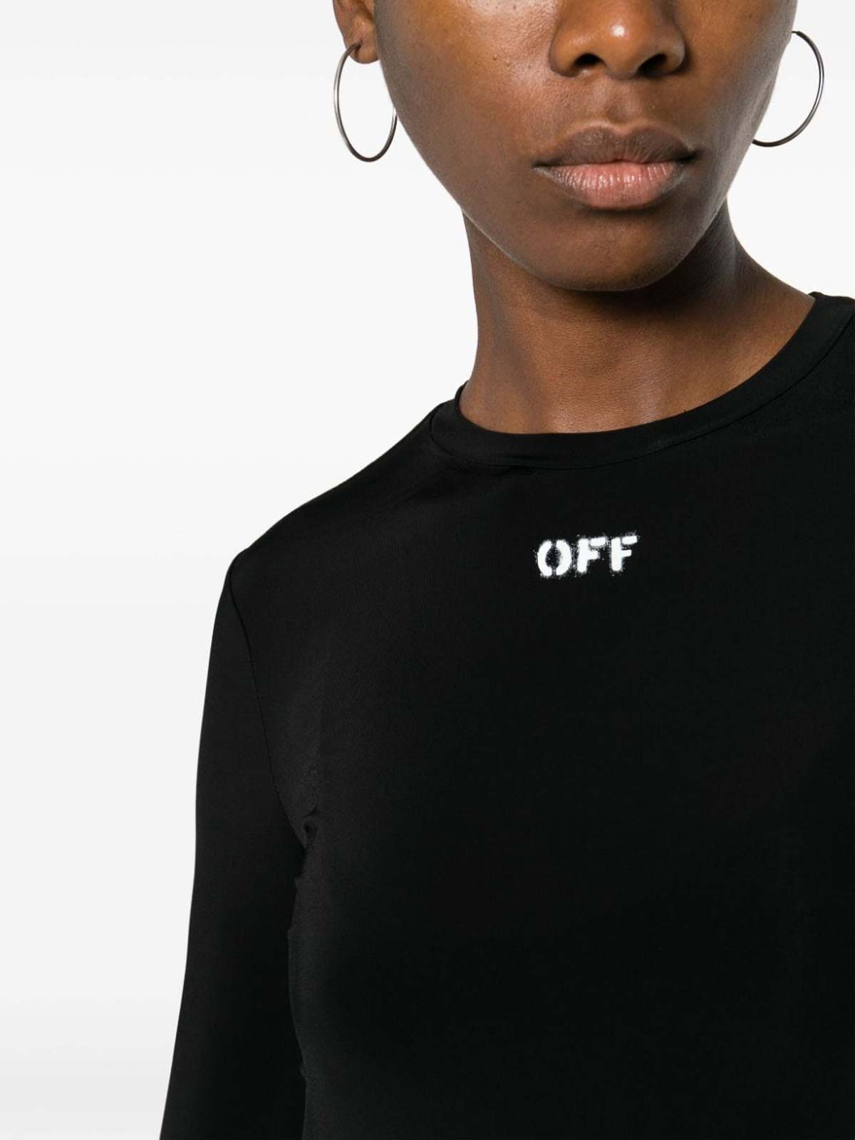 Shop Off-white Logo Long Sleeve T-shirt In Negro