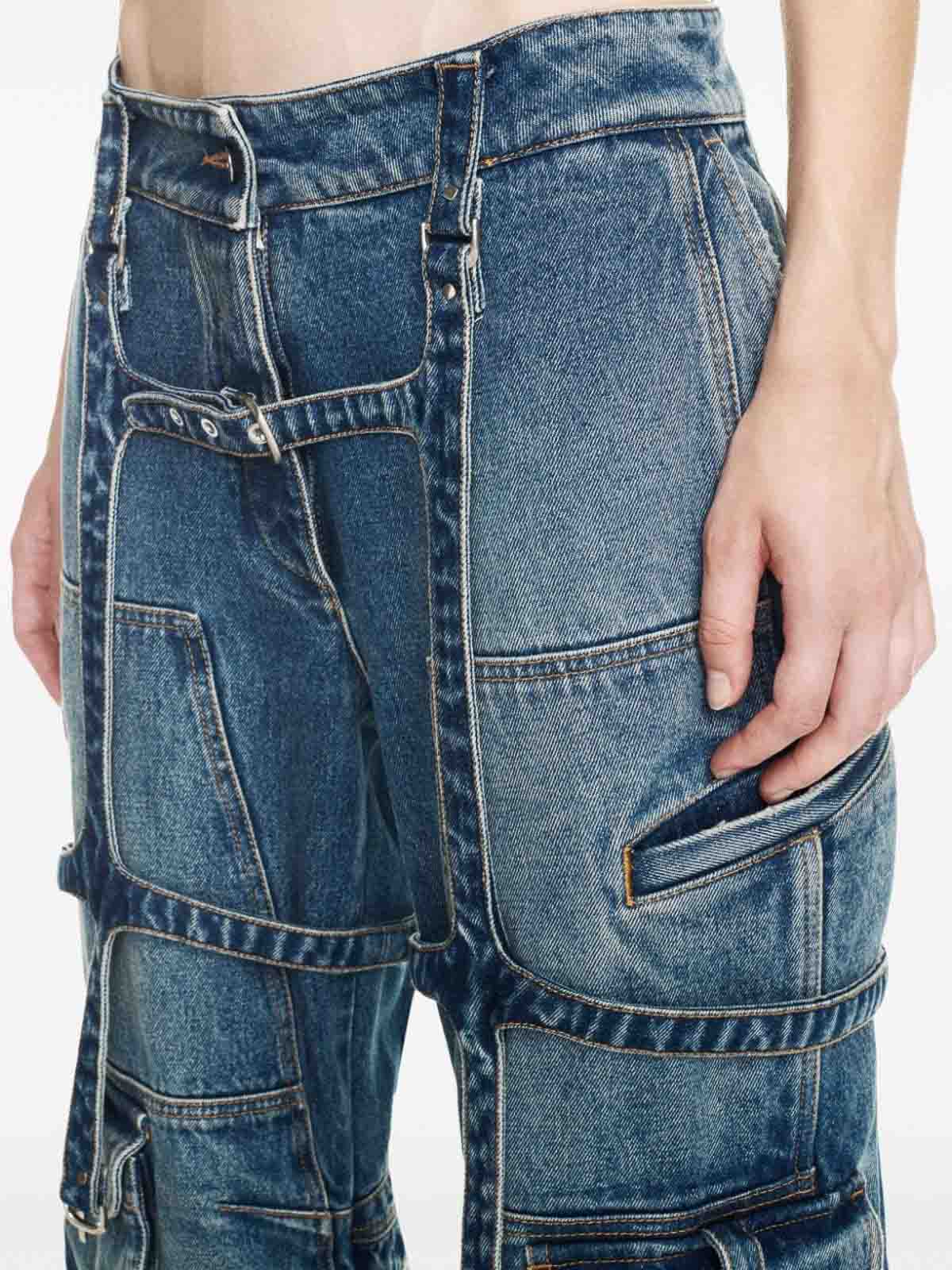 Shop Off-white Cargo Denim Jeans In Azul