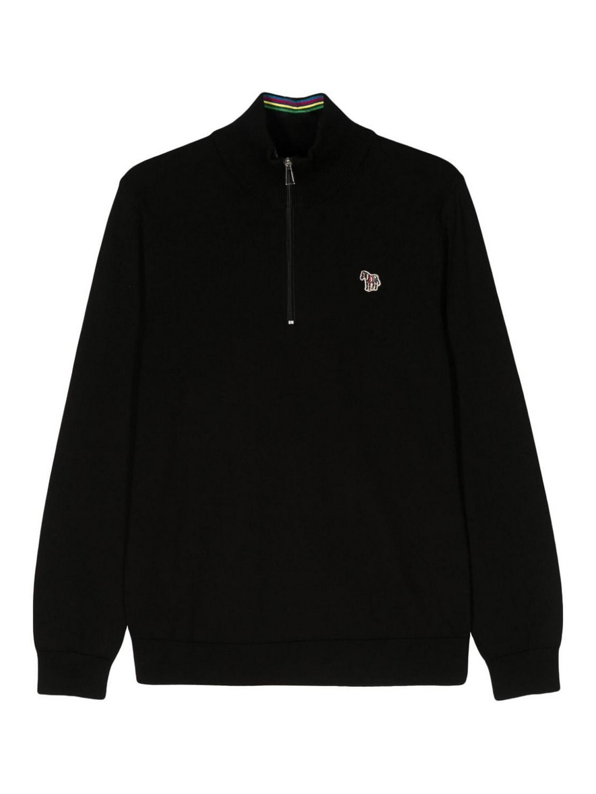 Shop Ps By Paul Smith Zebra Logo Organic Cotton Sweatshirt In Black