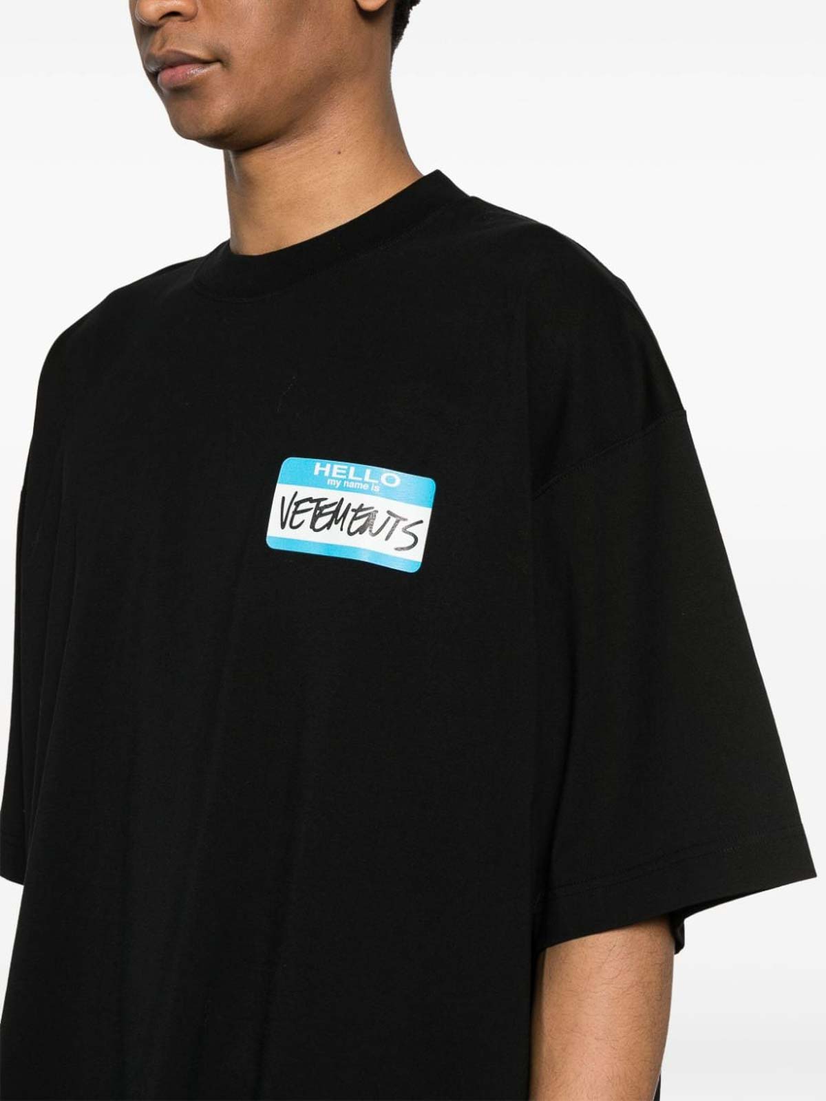 Vetements My Name Is Cotton T-Shirt - Black|UE64TR130BBLACK