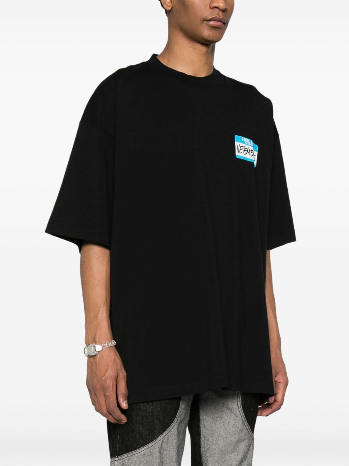 Vetements My Name Is Cotton T-Shirt - Black|UE64TR130BBLACK