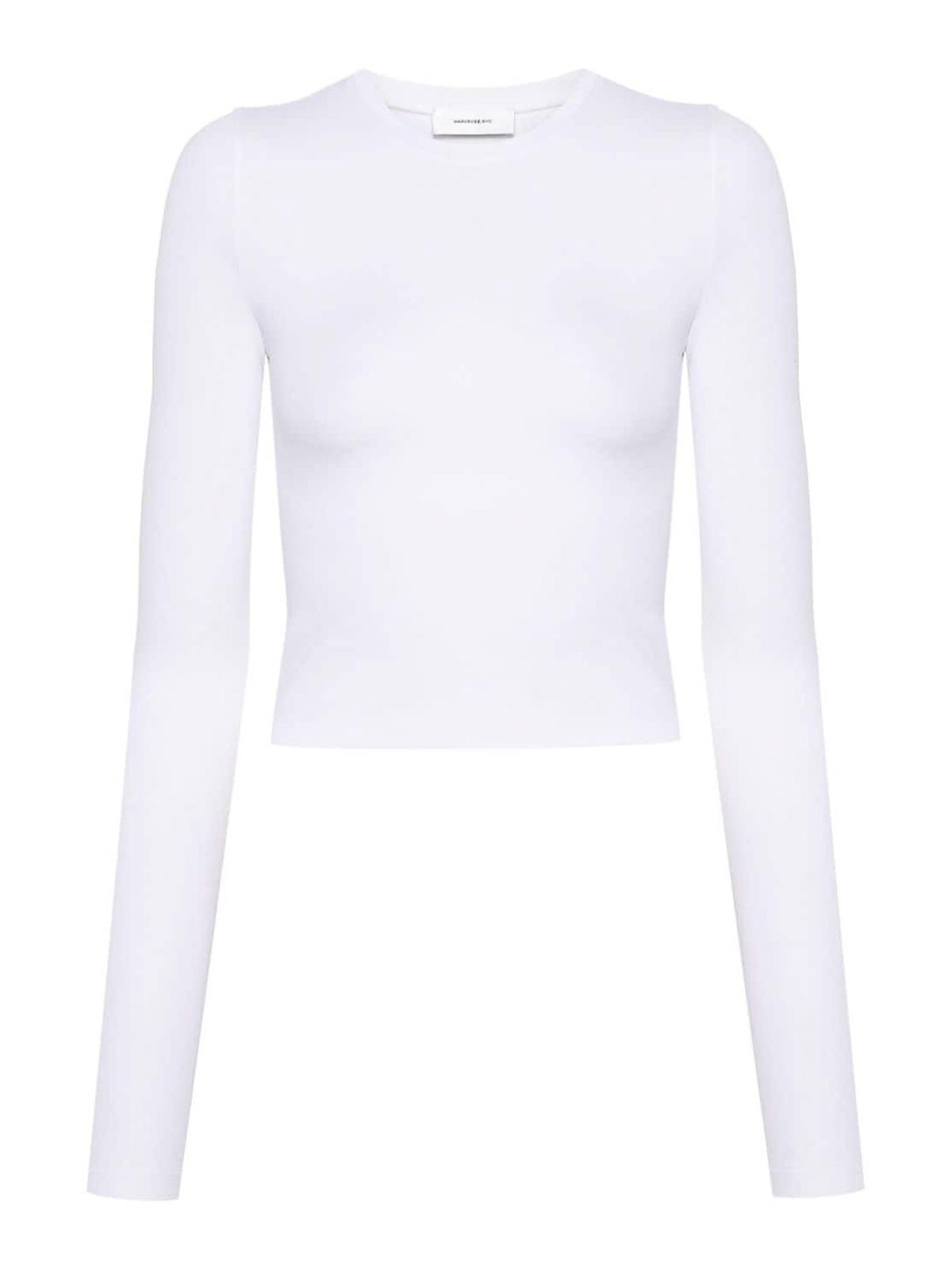 Shop Wardrobe.nyc Fitted Long Sleeve T-shirt In Blanco