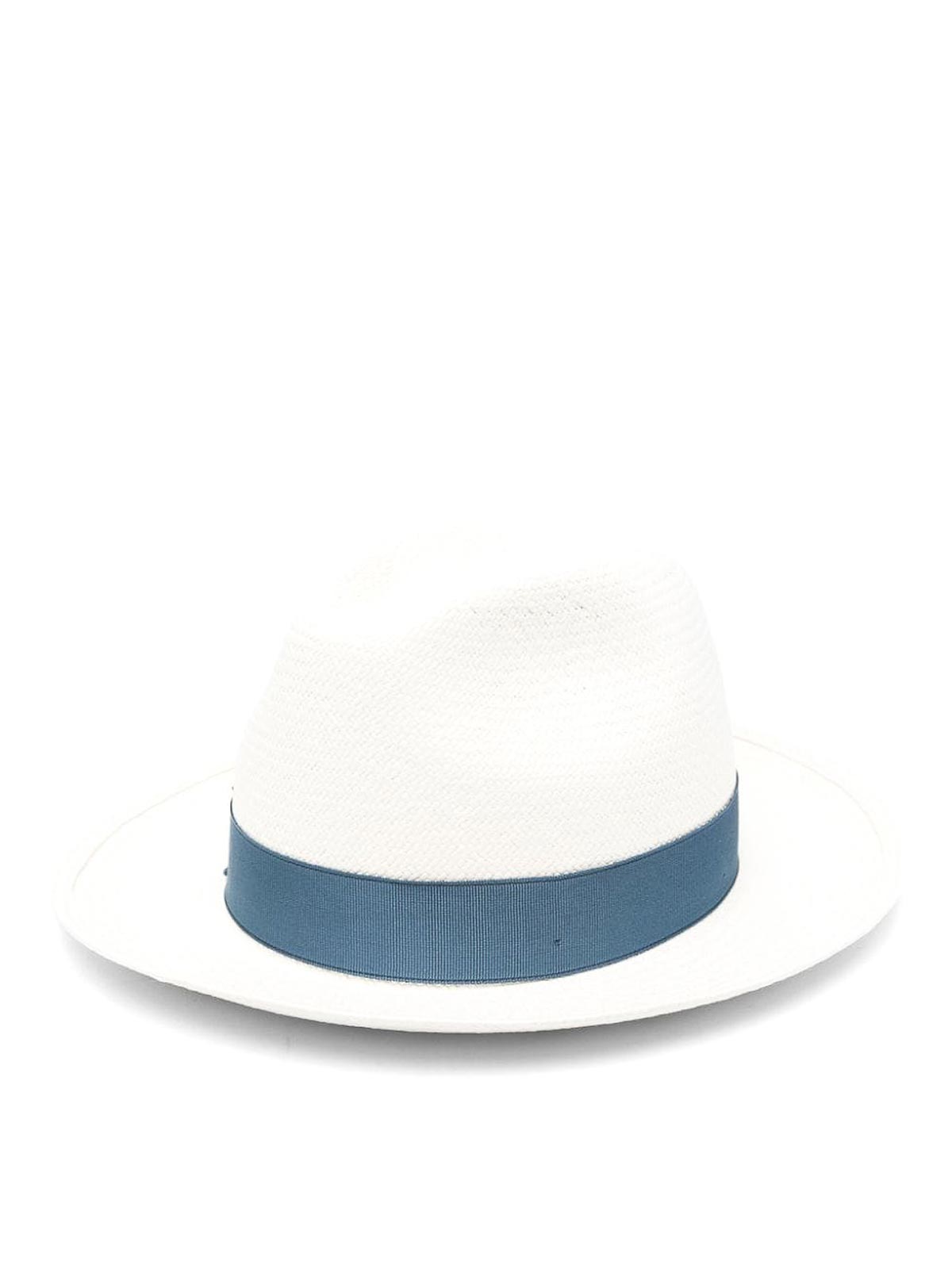 Shop Borsalino Monica Straw Panama Hat In Azul