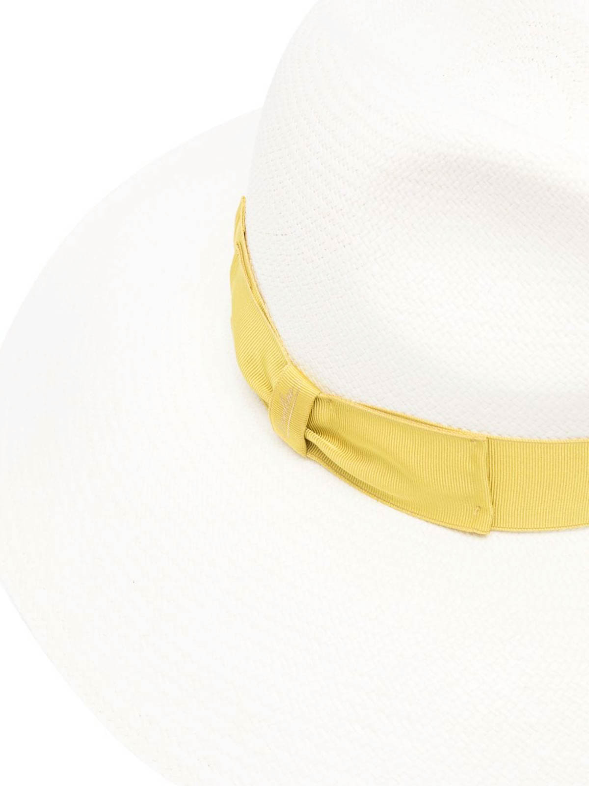 Shop Borsalino Sophie Straw Panama Hat In Amarillo