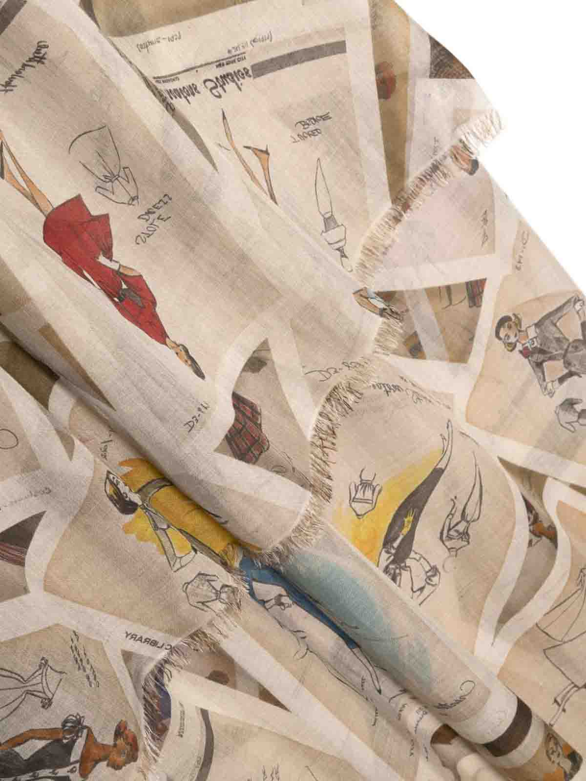 Shop Faliero Sarti Sketches Modal And Silk Blend Stole In Beis