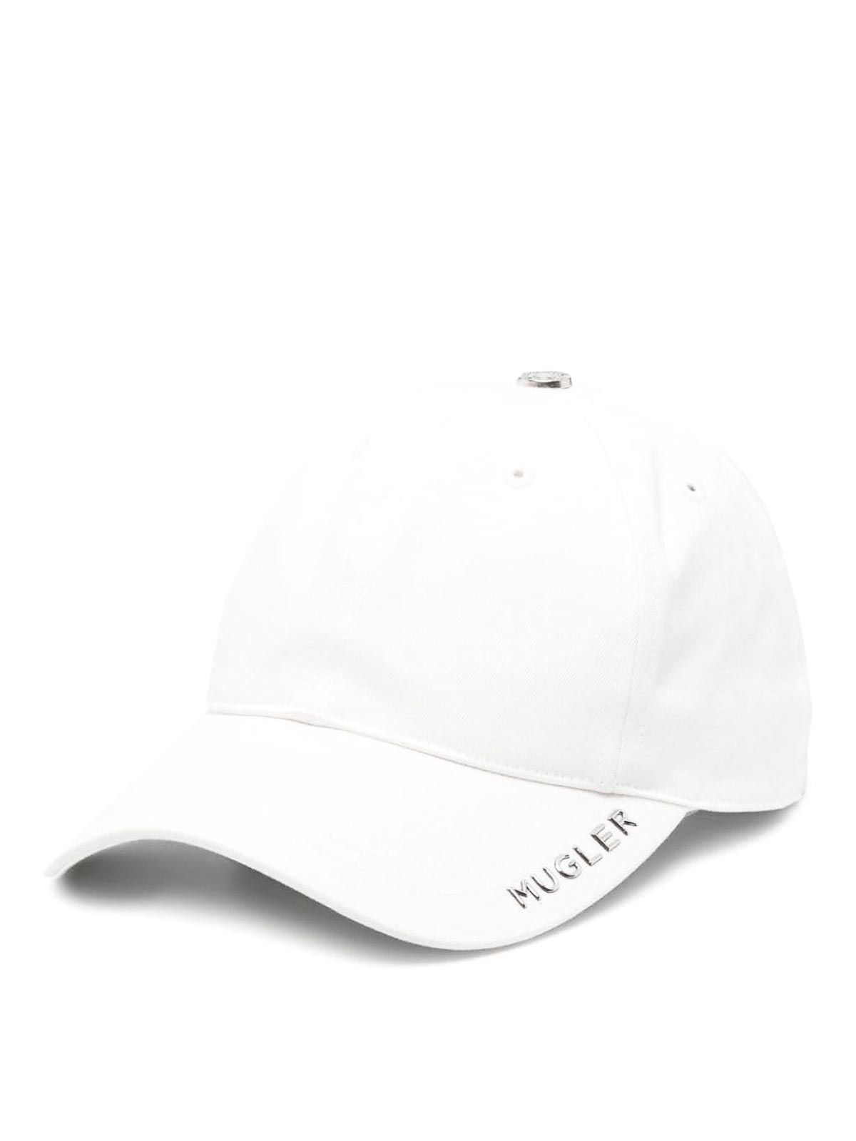 Shop Mugler Logo Baseball Cap In White