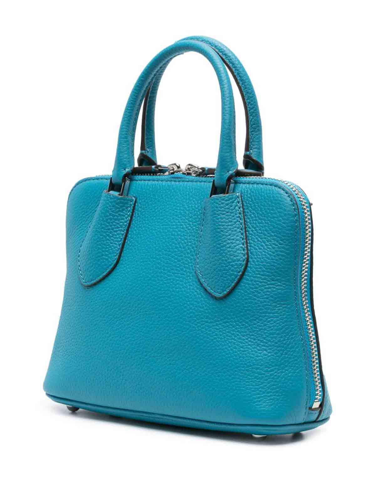 Shop Tory Burch Swing Mini Leahter Handbag In Azul