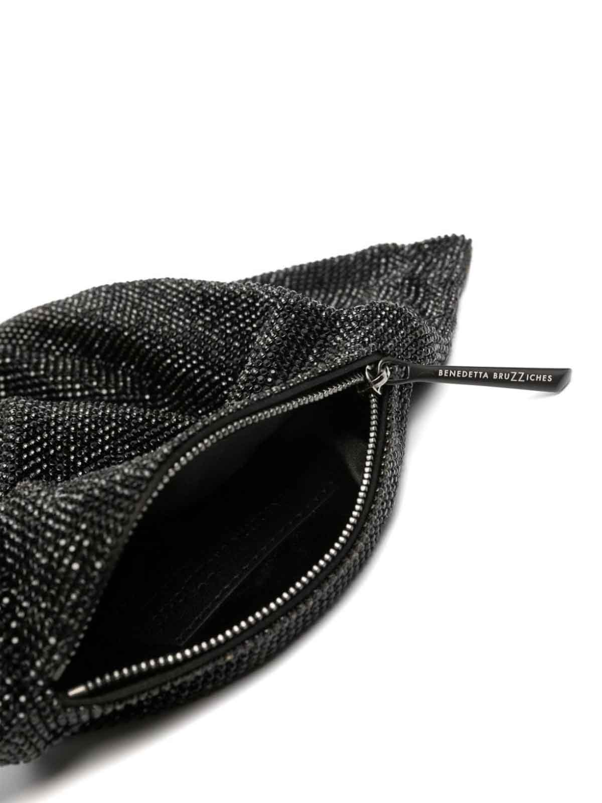 Shop Benedetta Bruzziches Ursolina Crystal-embellished Clutch Bag In Negro