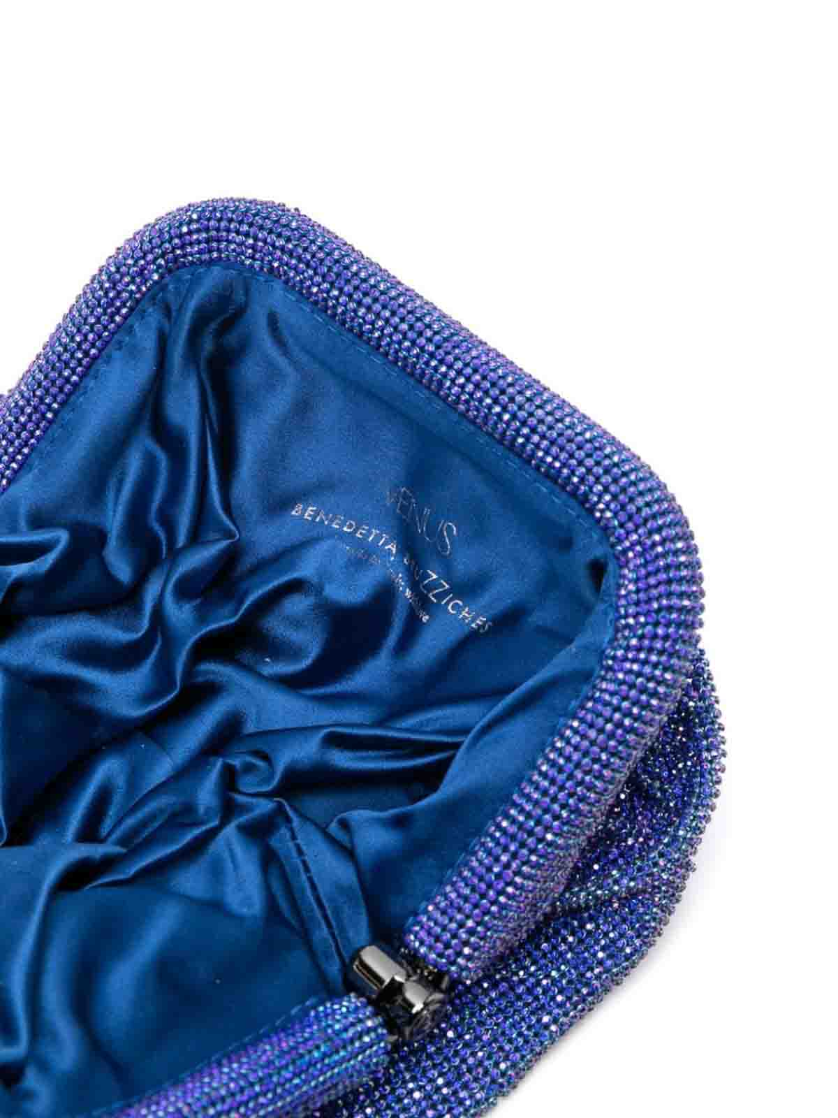 Shop Benedetta Bruzziches Venus La Petite Crystal Clutch Bag In Azul