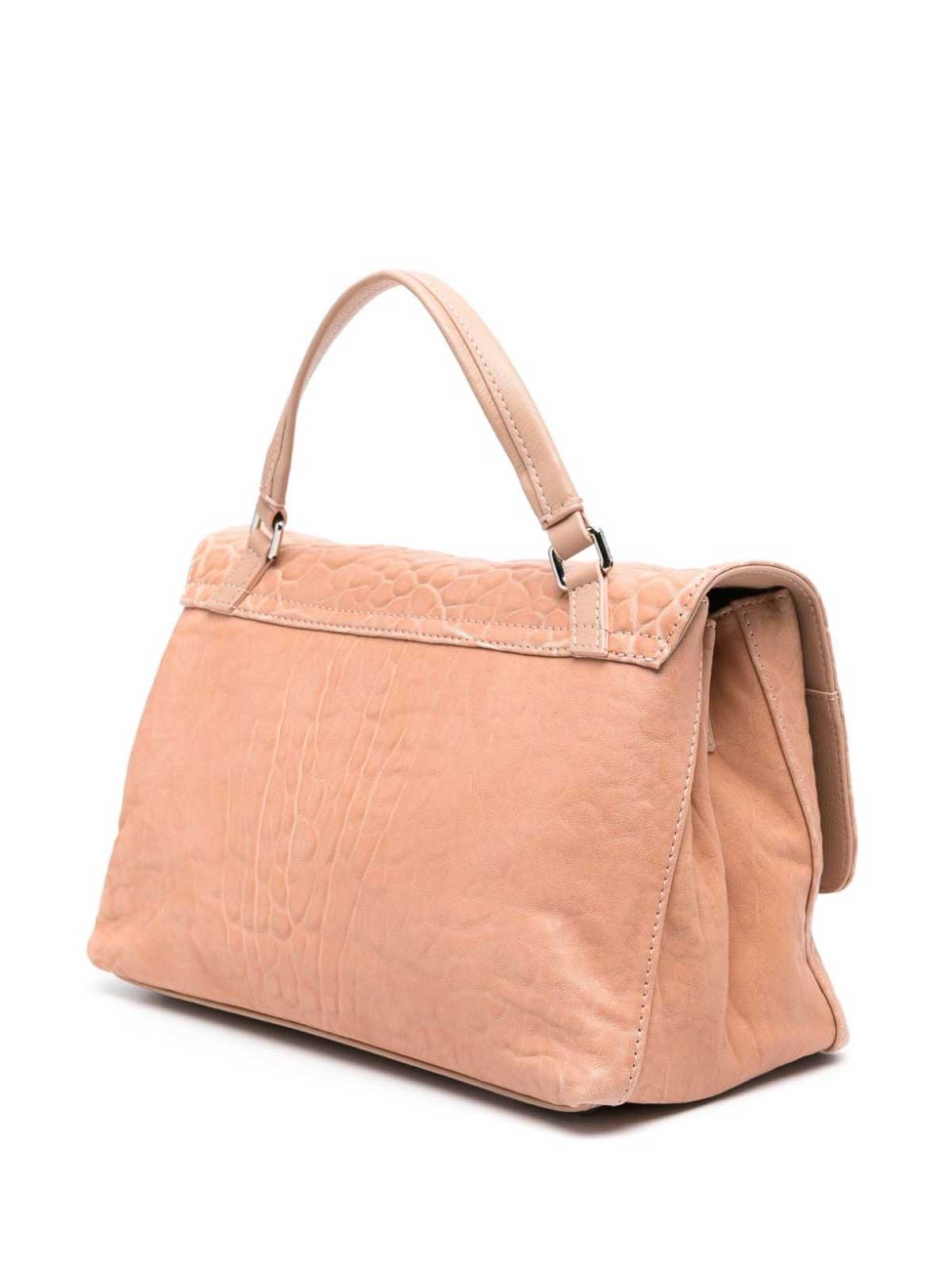 Shop Zanellato Postina S Leather Handbag In Rosado Claro