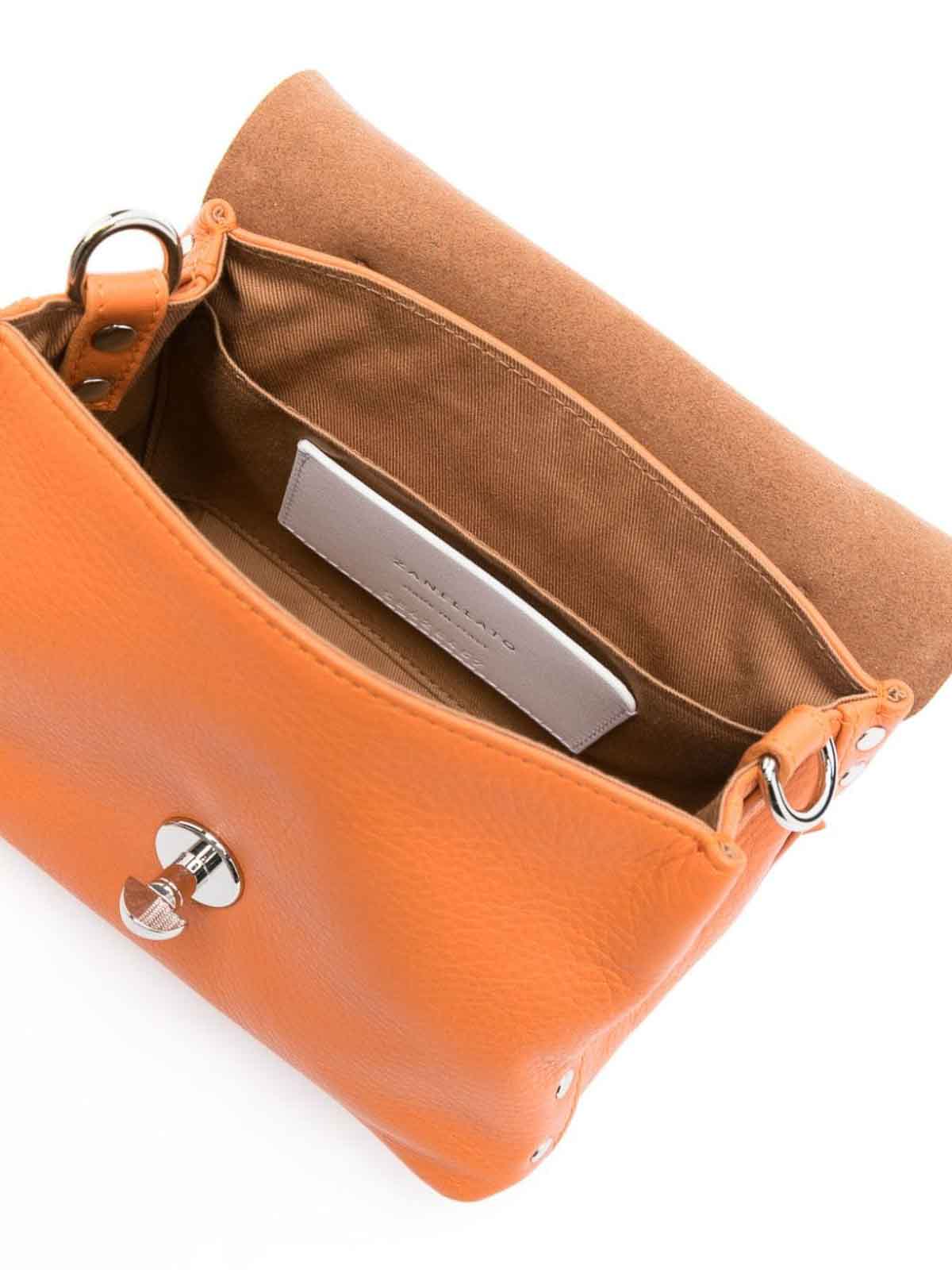 Shop Zanellato Baby Postina Leather Handbag In Naranja