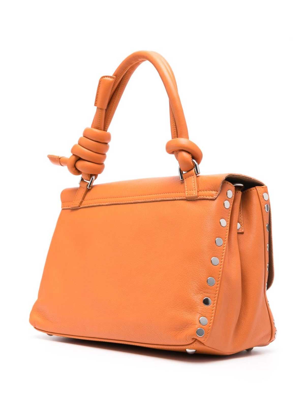 Shop Zanellato Postina S Leather Handbag In Naranja