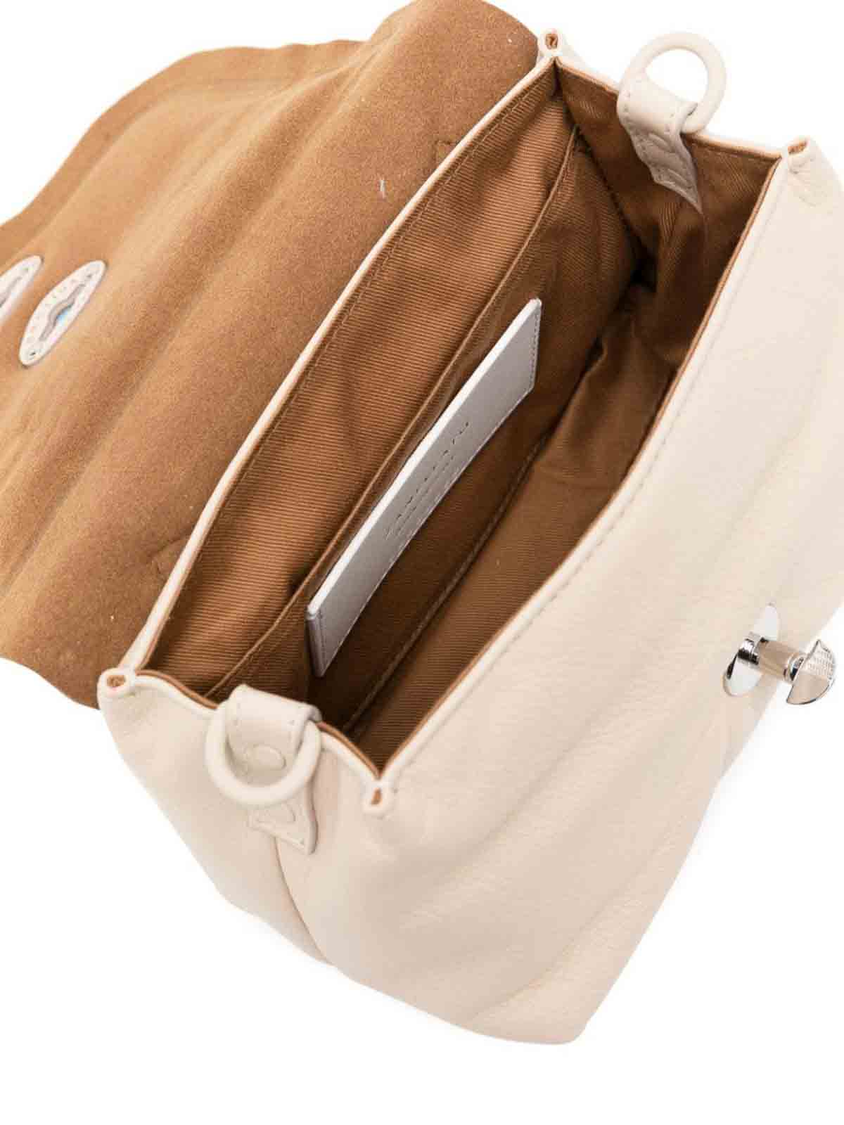 Shop Zanellato Baby Postina Leather Handbag In Blanco