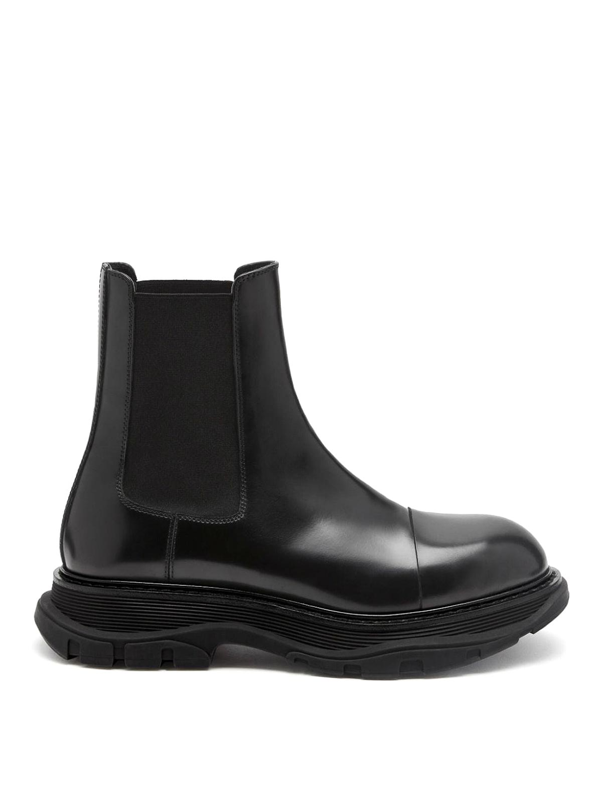 Shop Alexander Mcqueen Tread Slick Chelsea Boots In Negro