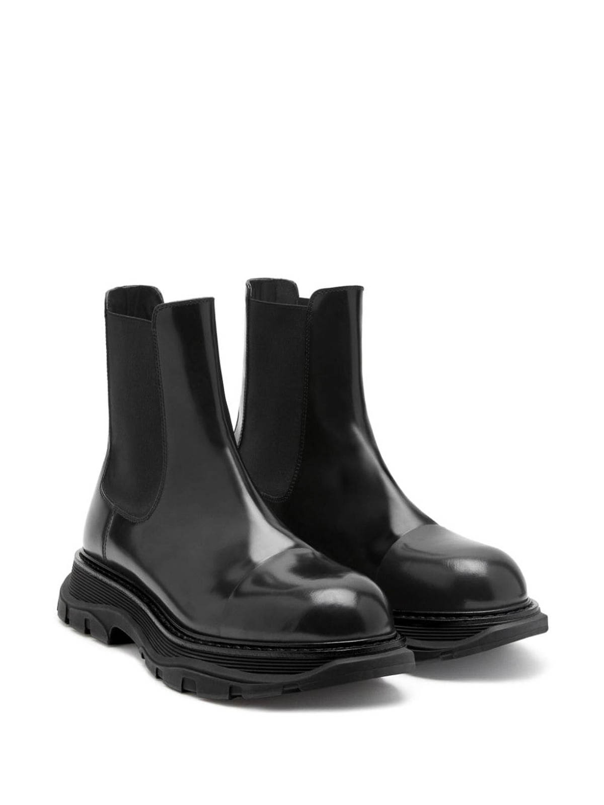 Shop Alexander Mcqueen Tread Slick Chelsea Boots In Negro