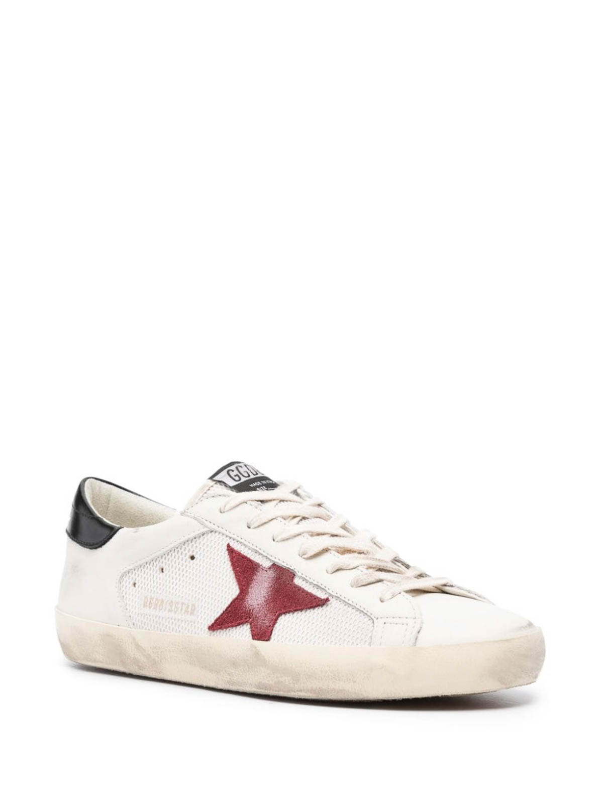 Shop Golden Goose Super-star Leather Sneakers In Blanco