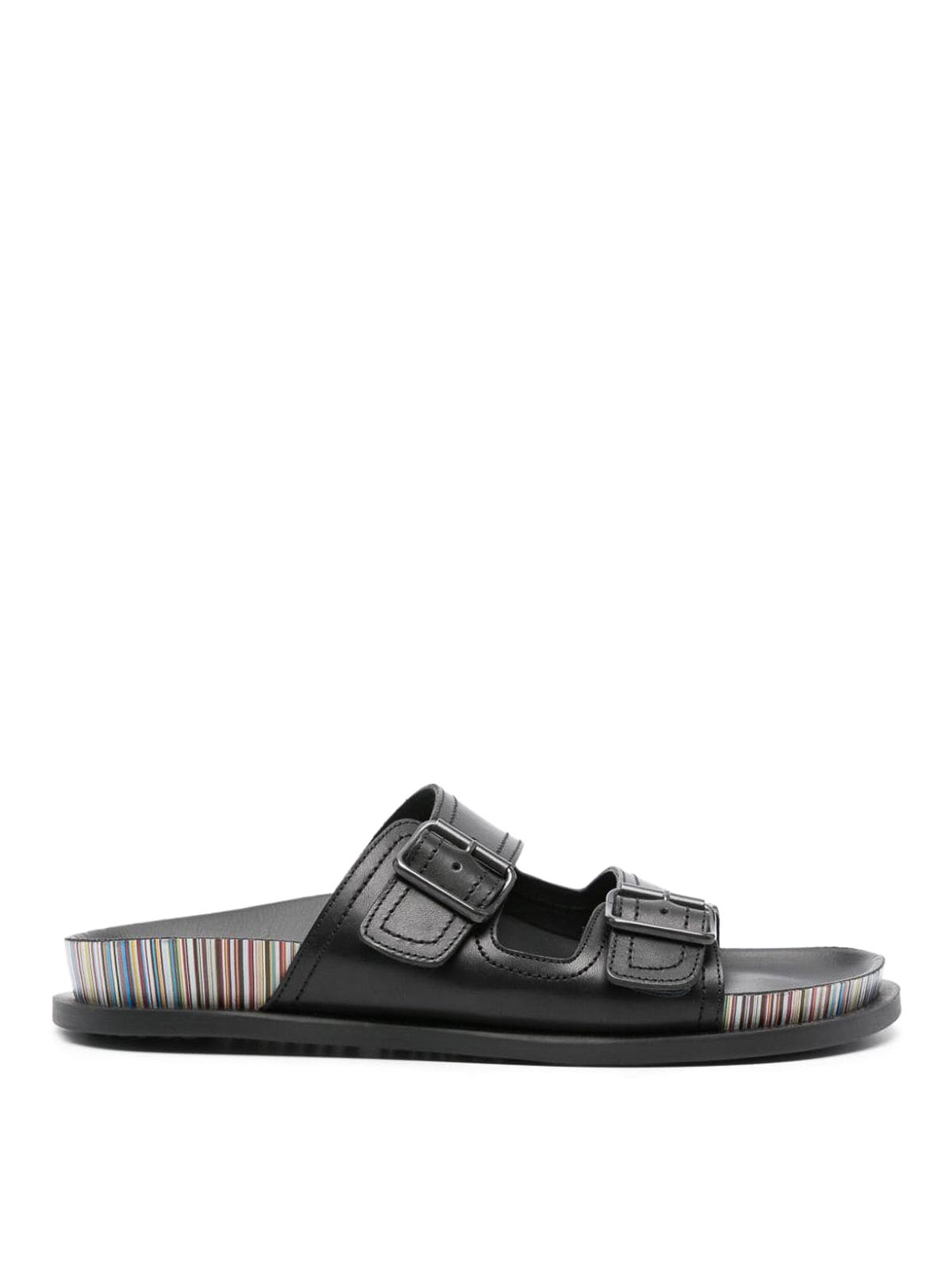 Shop Paul Smith Leather Sandals In Negro