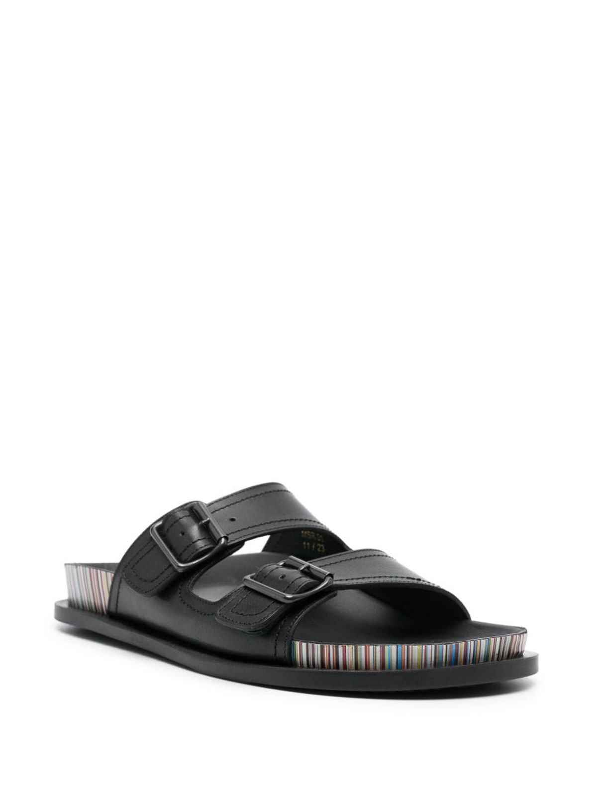 Shop Paul Smith Leather Sandals In Negro