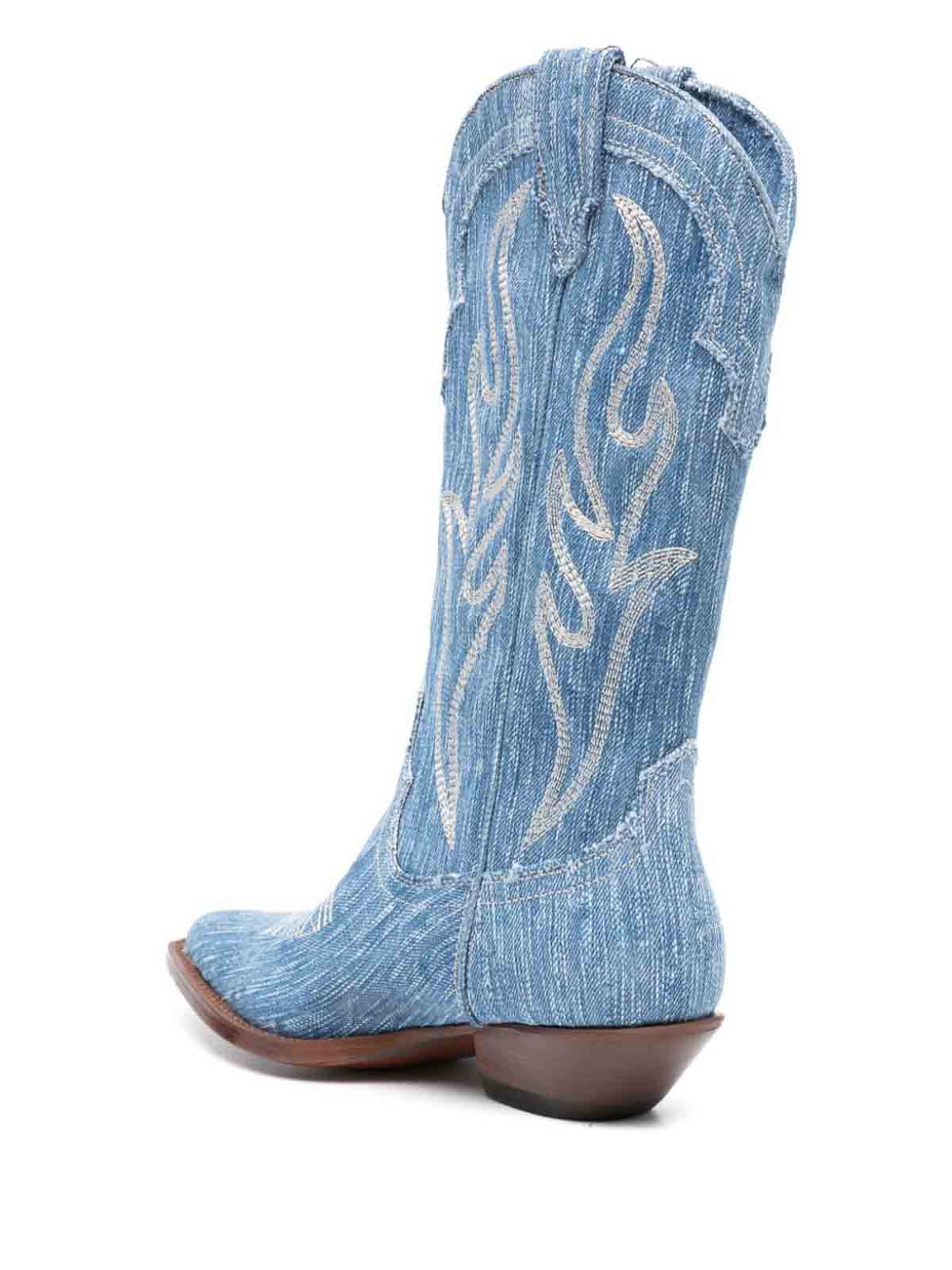 Shop Sonora Denim Texan Boots In Azul