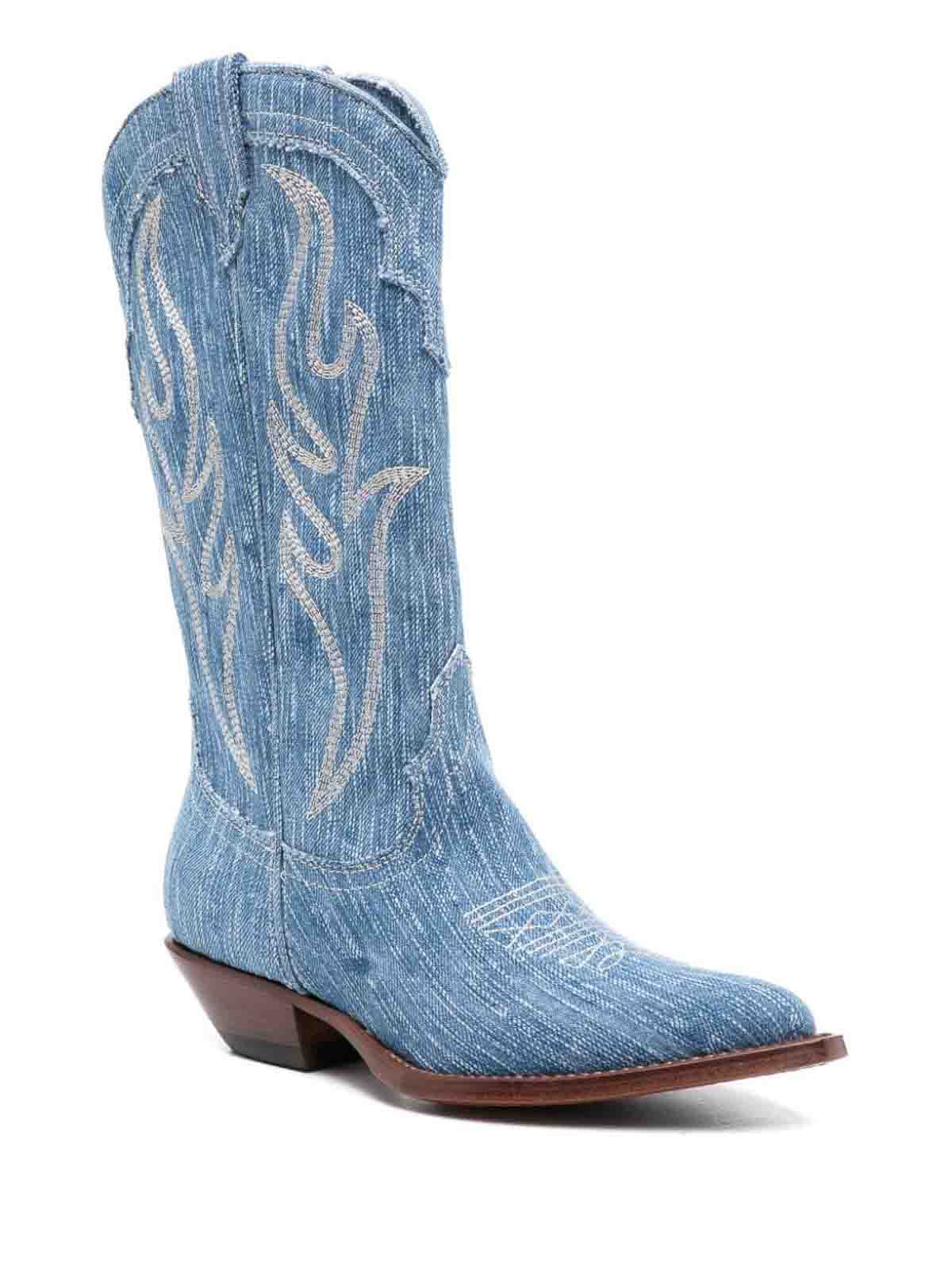 Shop Sonora Denim Texan Boots In Azul