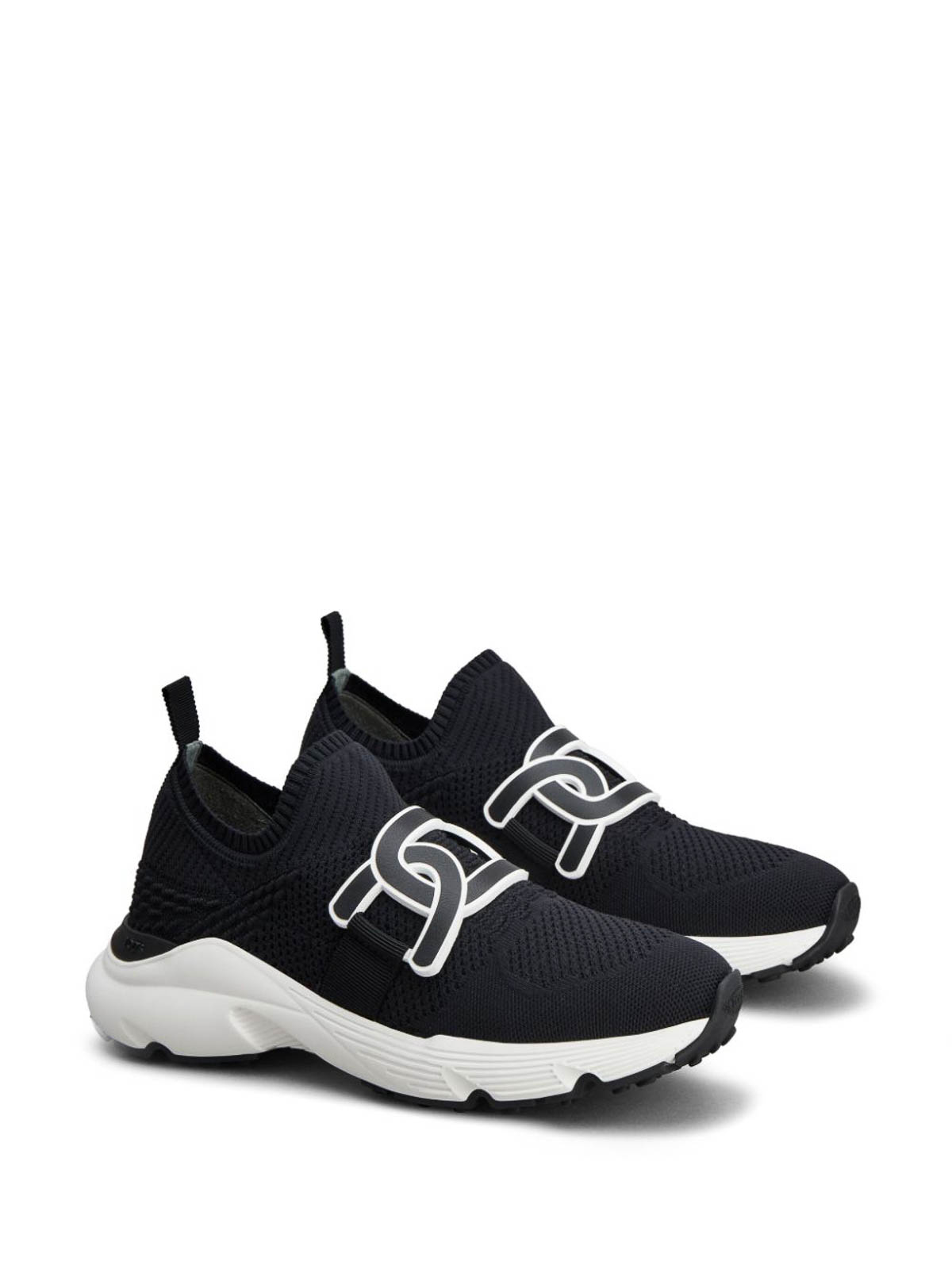Shop Tod's Kate Knitted Sneakers In Negro
