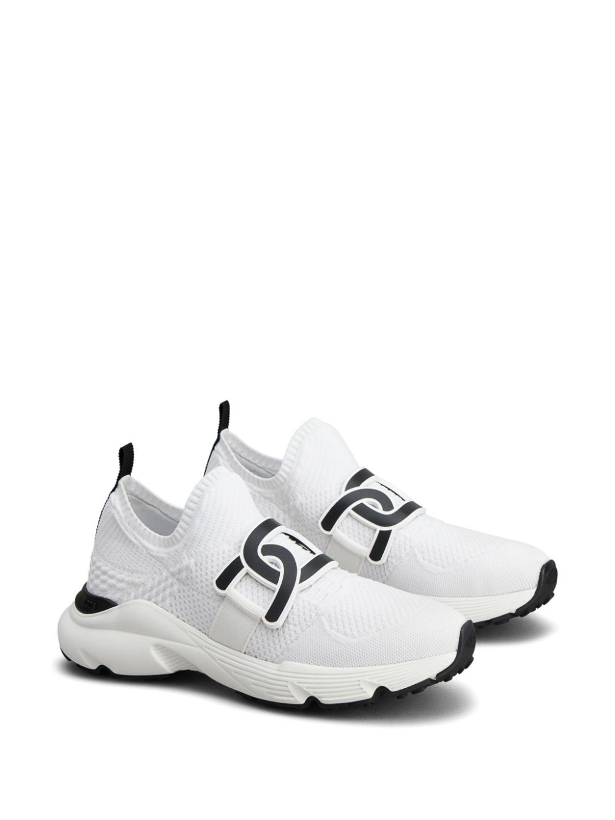 Shop Tod's Kate Knitted Sneakers In Blanco