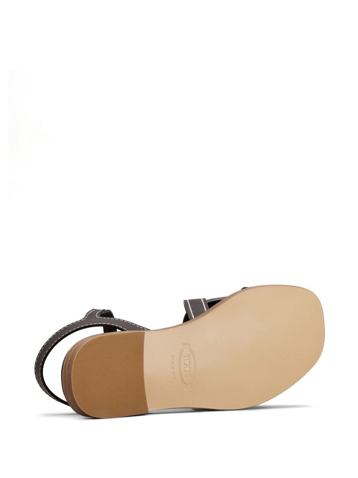 Shop Tod's Kate Leaher Sandals In Marrón