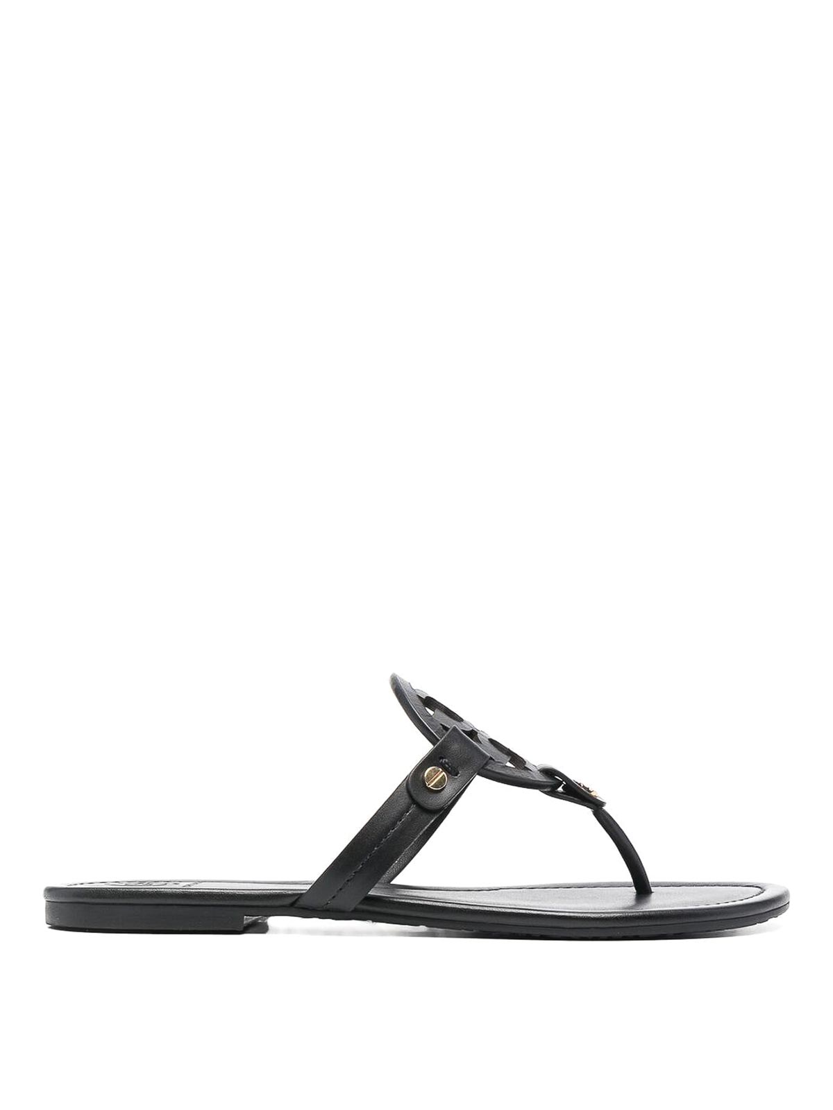 Shop Tory Burch Miller Leather Sandals In Negro